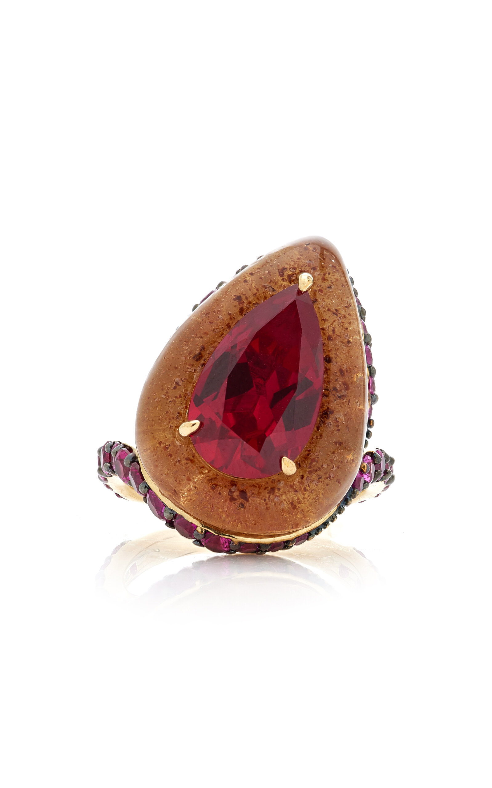 Anabela Chan - Beetroot Elixir 18K Yellow Gold Gem and Ruby Ring - Pink - US 7 - Moda Operandi - Gifts For Her