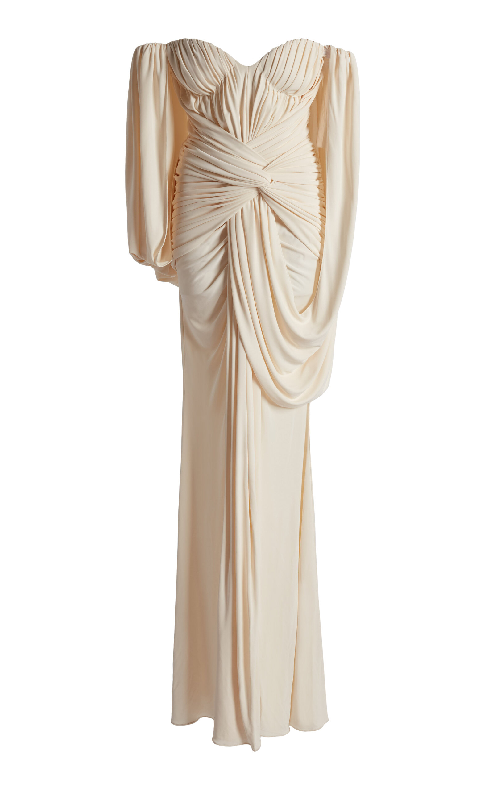 Zuhair Murad Jersey Off-shoulder Long Dress In White