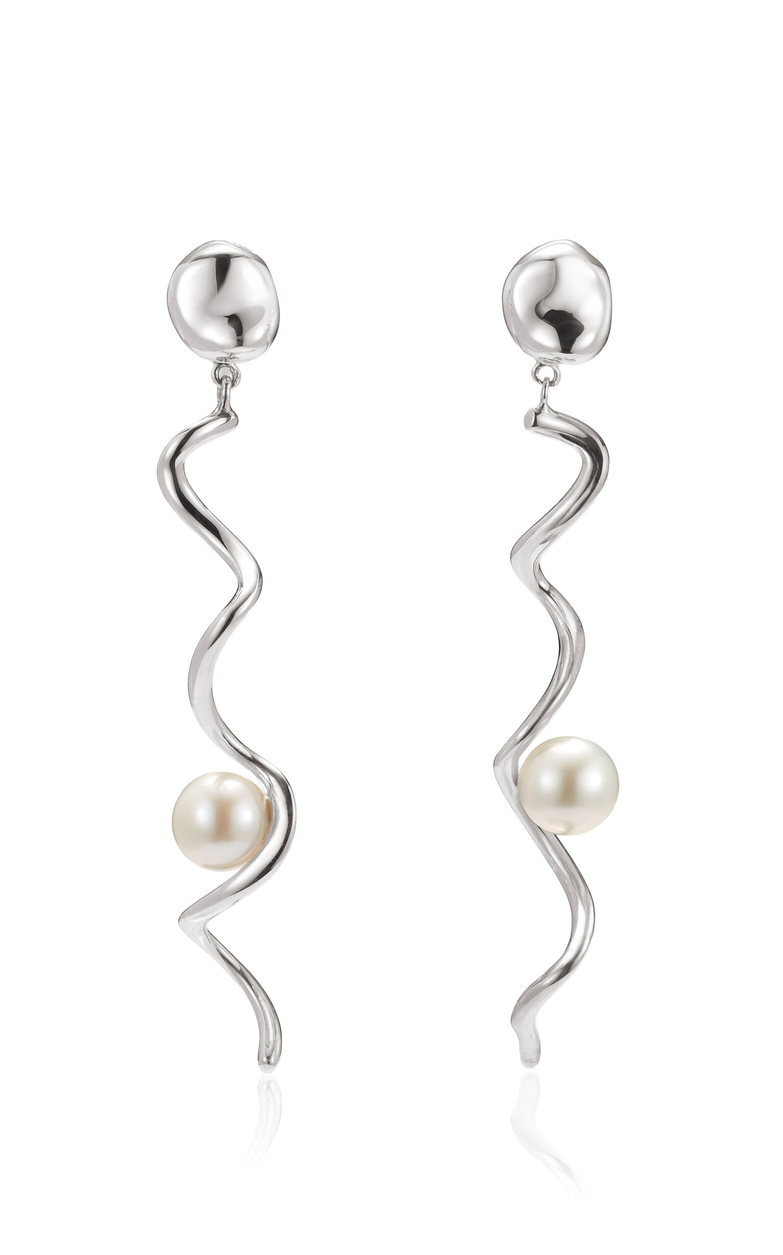 AGMES - Teneille Sterling Silver Pearl Earrings - Silver - OS - Moda Operandi - Gifts For Her