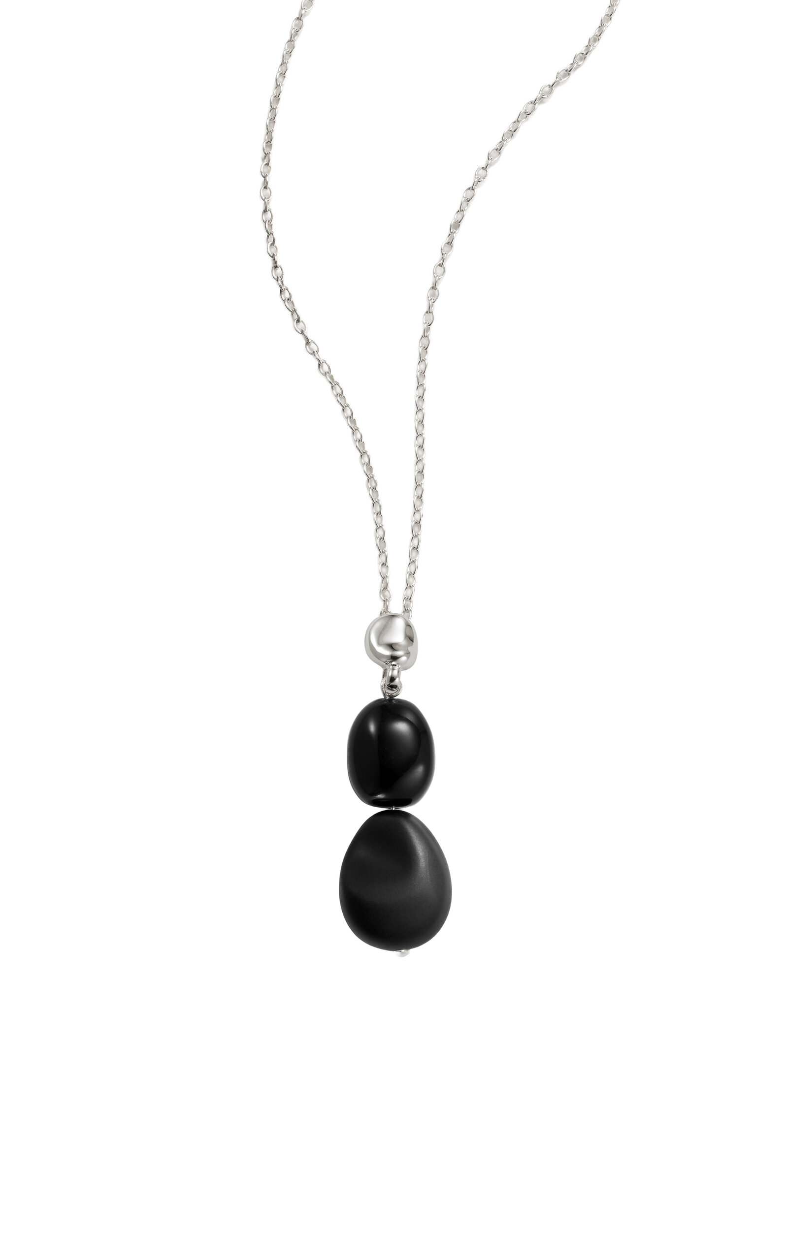 AGMES - Ada Sterling Silver Onyx Pendant - Silver - OS - Moda Operandi - Gifts For Her