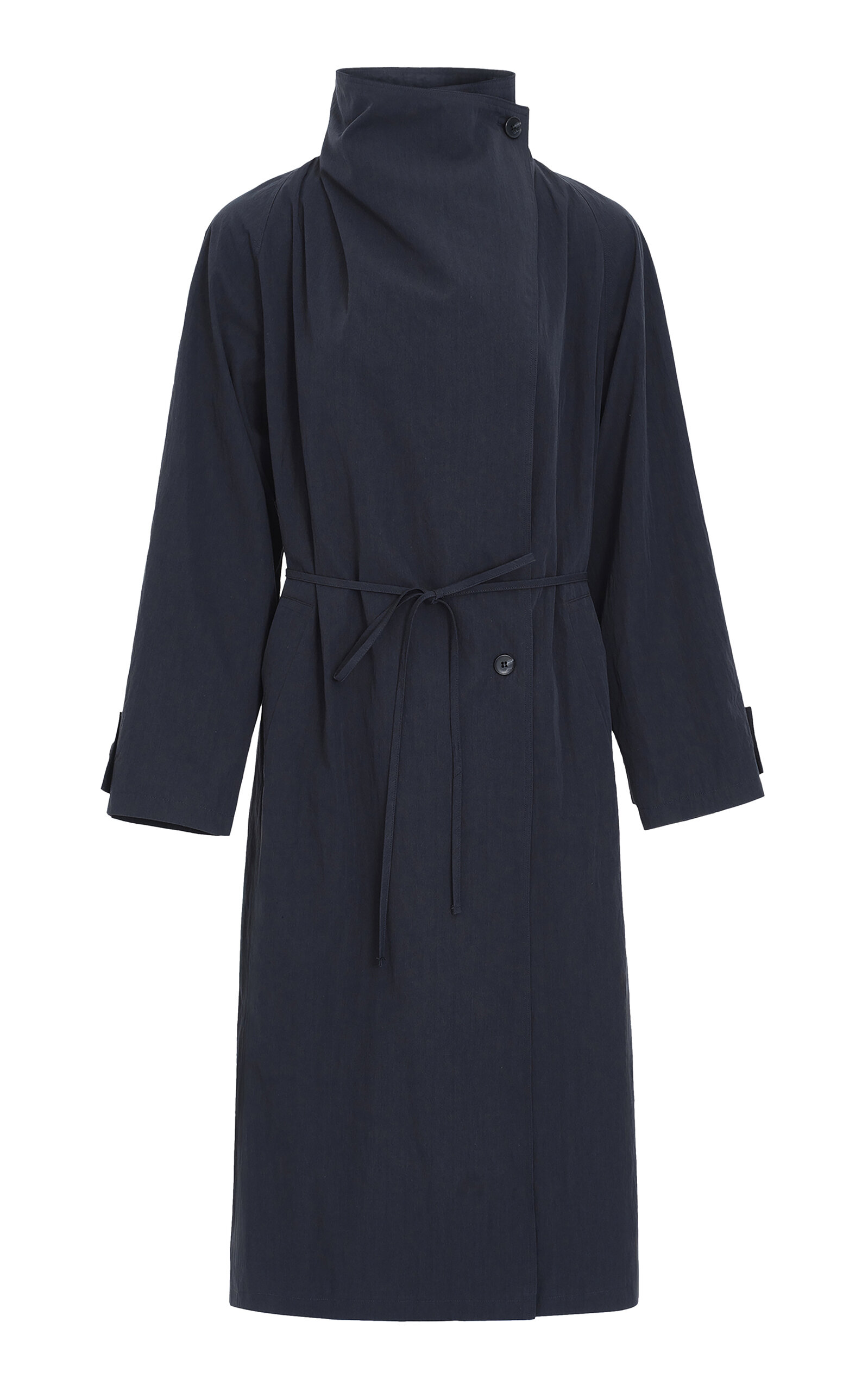 Source Unknown Cicero Funnel Neck Coat In Blue