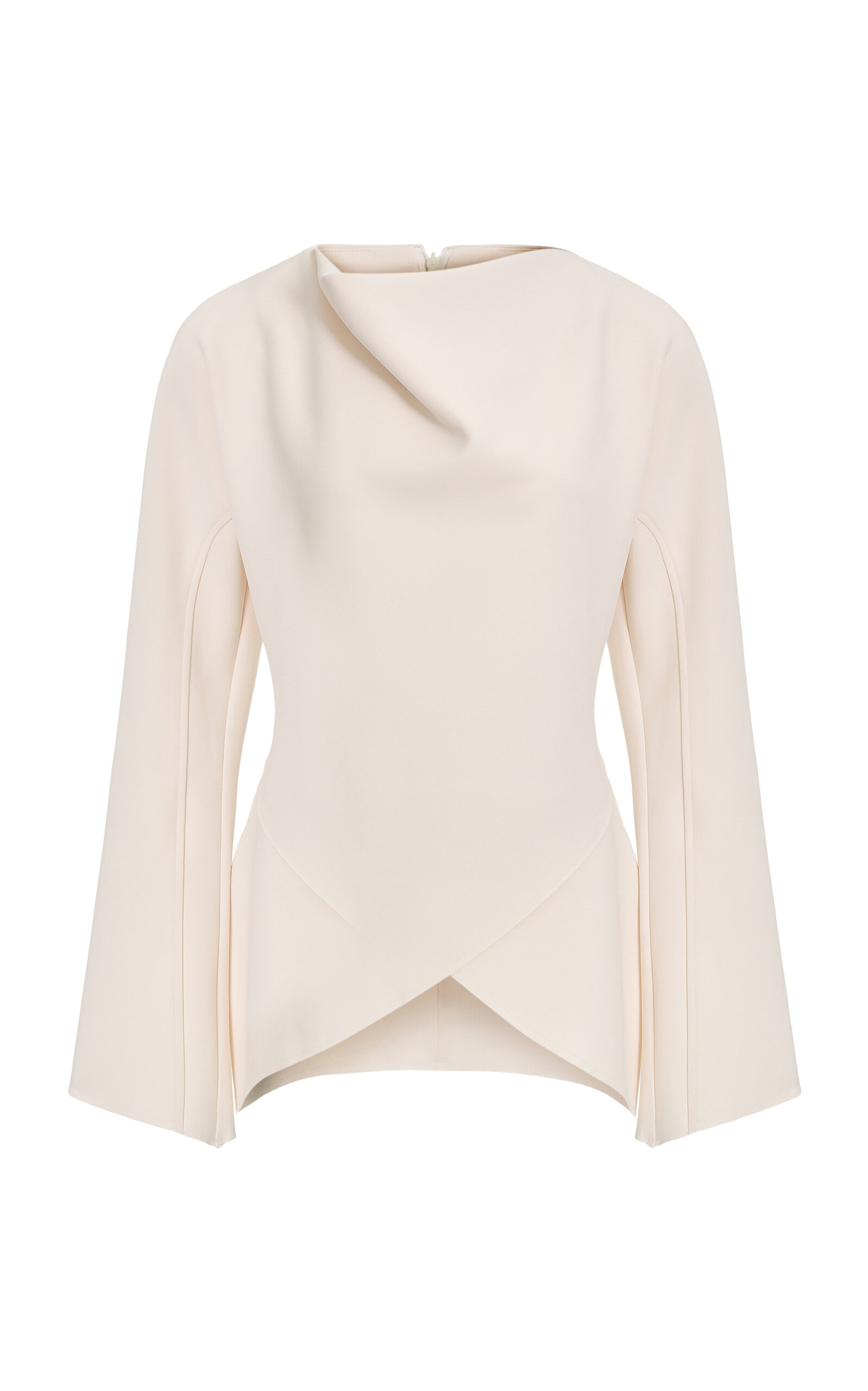 Source Unknown Solina Crepe Cowl-neck Top In White