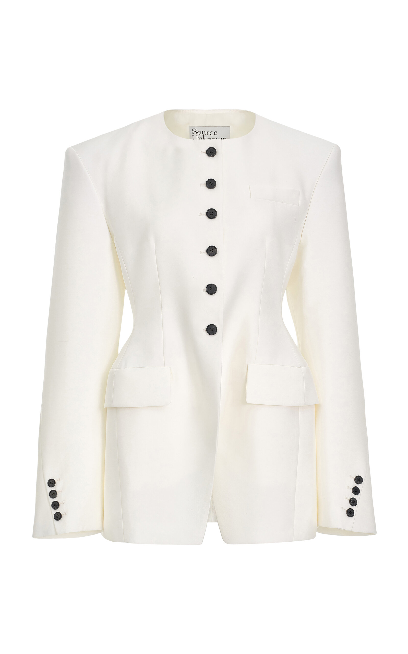 Source Unknown Adine Hourglass Blazer In White