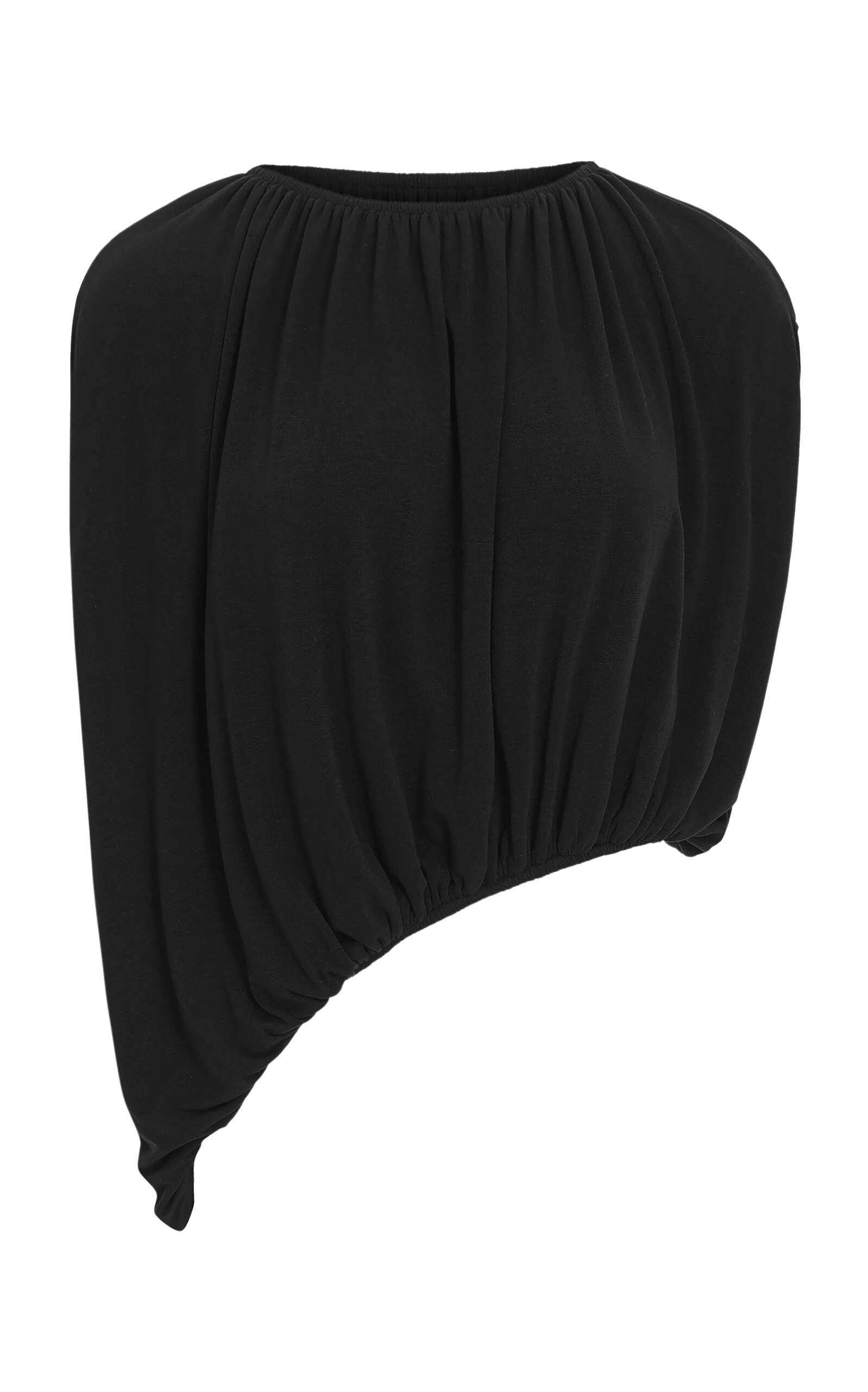 Source Unknown Rennie Gathered Jersey Top In Black