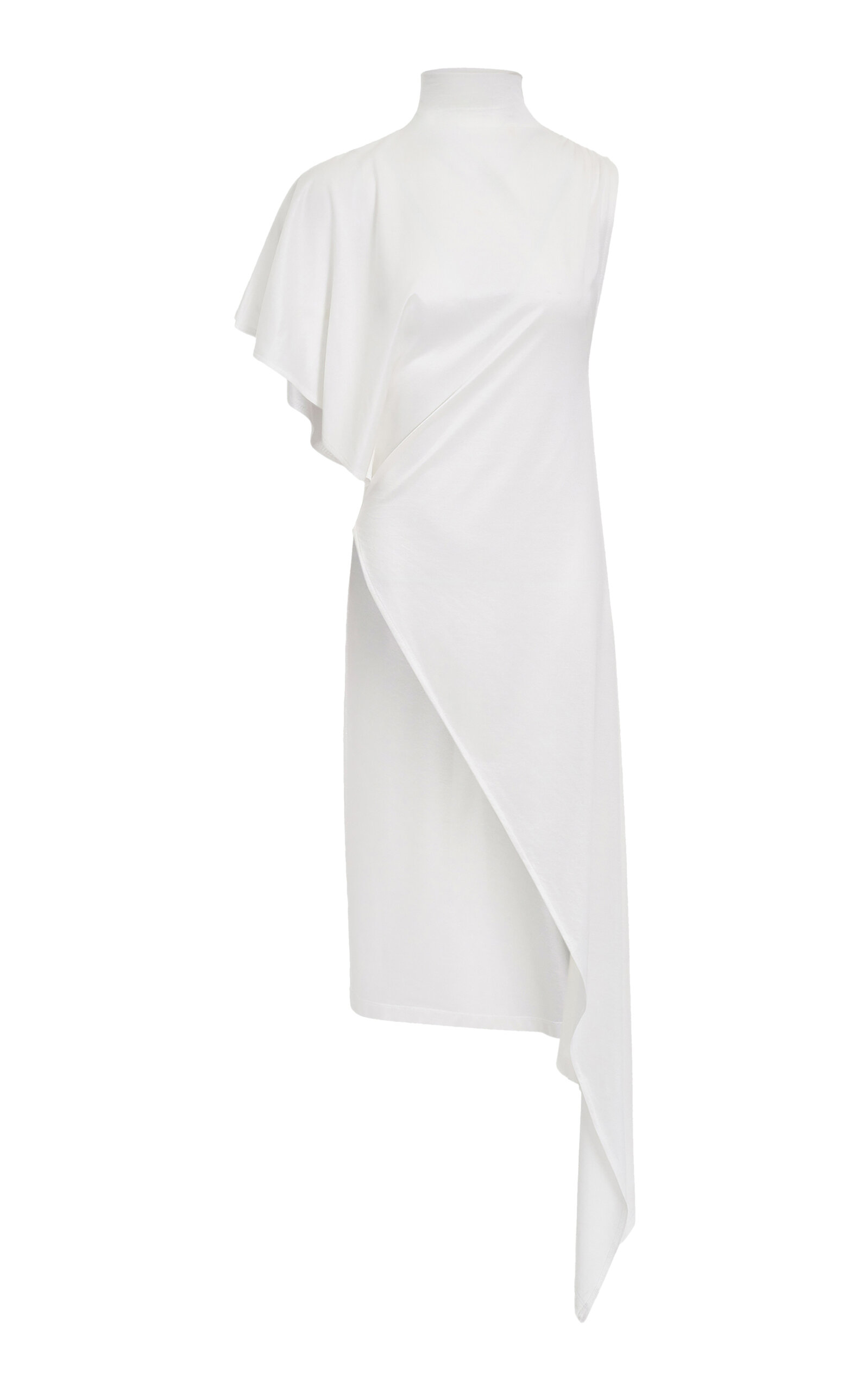 Source Unknown Livia Asymmetric Draped Top In White