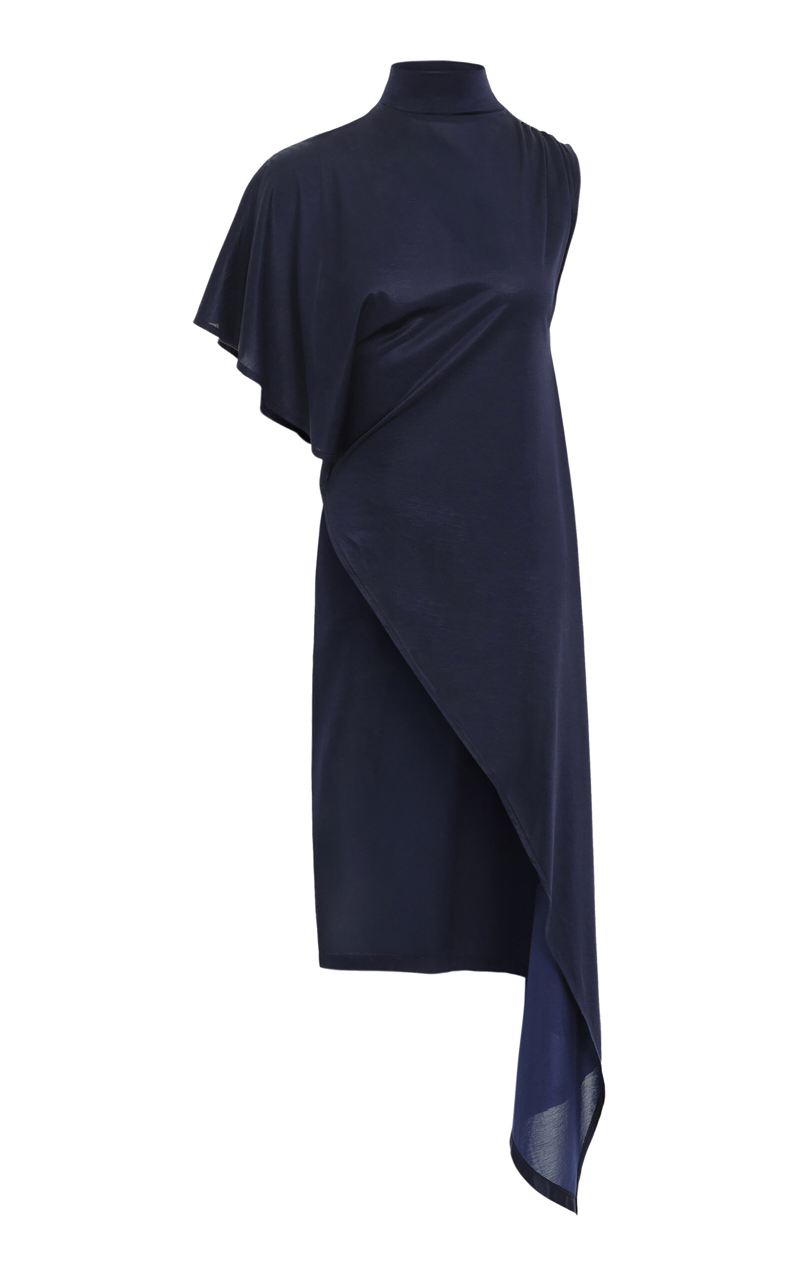 Source Unknown Livia Asymmetric Draped Top In Blue