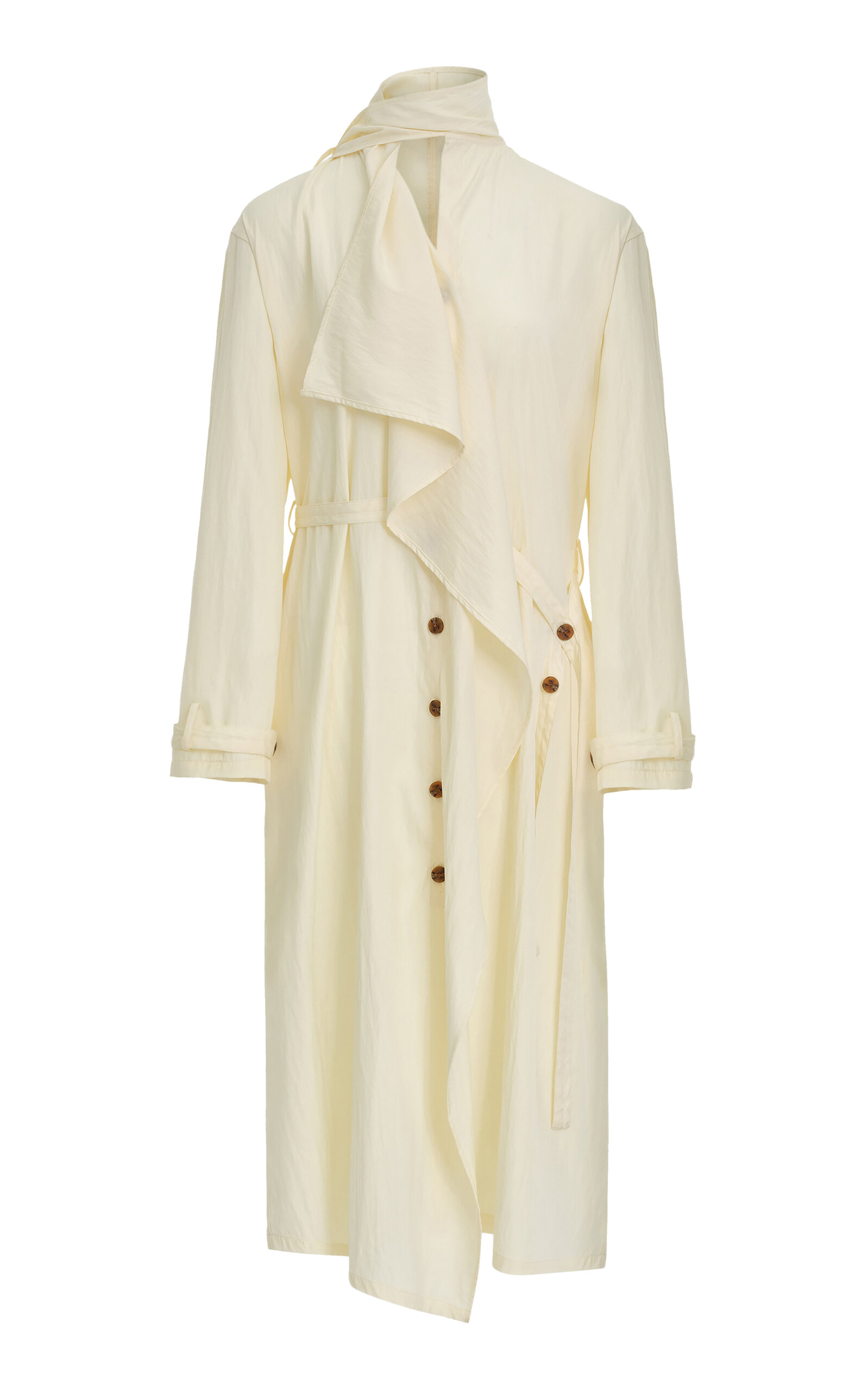 Source Unknown Nitra Scarf-lapel Coat In Yellow