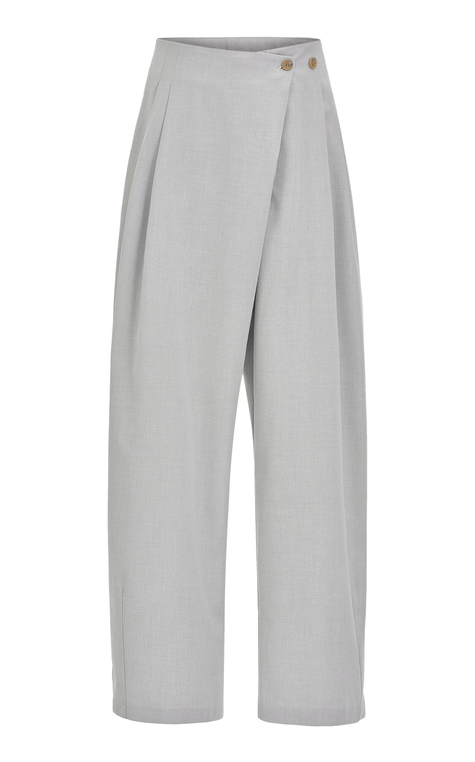 Source Unknown Navarra Overlap Waist Trousers In Gray