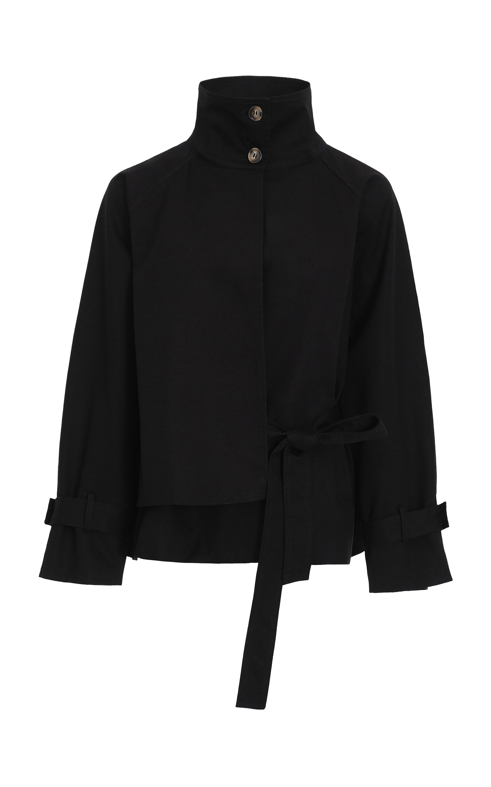 Source Unknown Esme Storm-back Cotton Gabardine Jacket In Black
