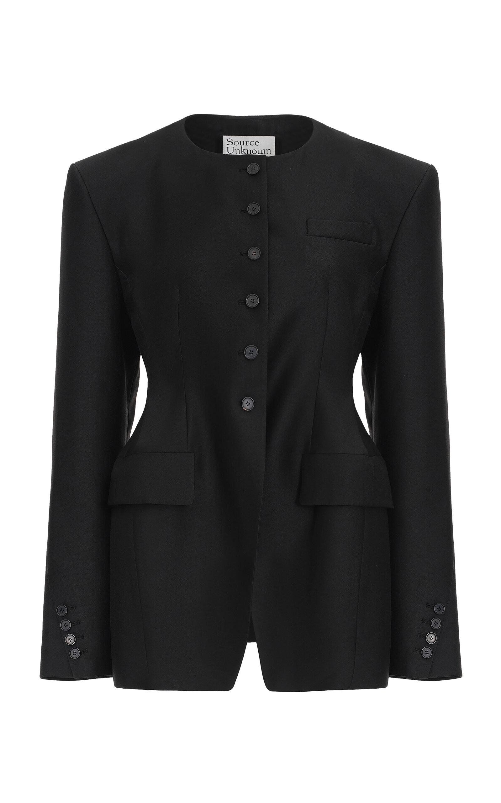 Source Unknown Adine Hourglass Blazer In Black