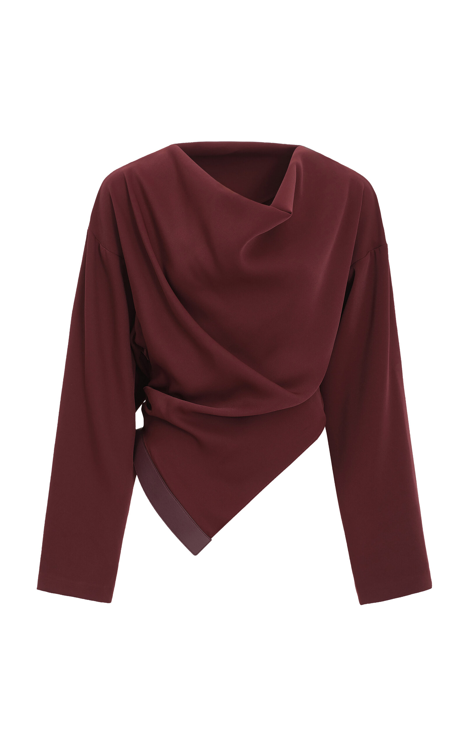 Source Unknown Amalia Draped Blouse In Burgundy