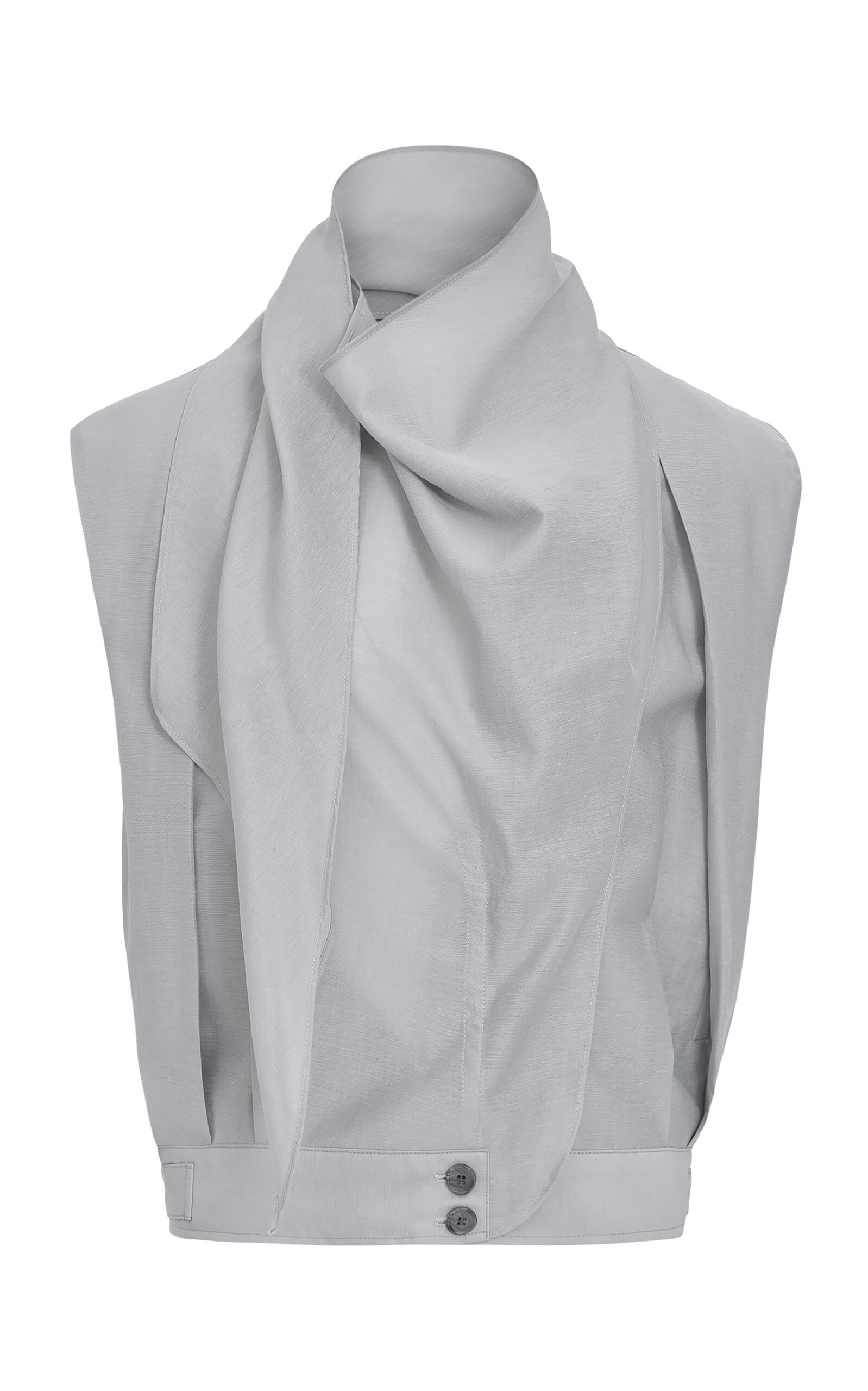 Source Unknown Paola Scarf-neck Top In Gray
