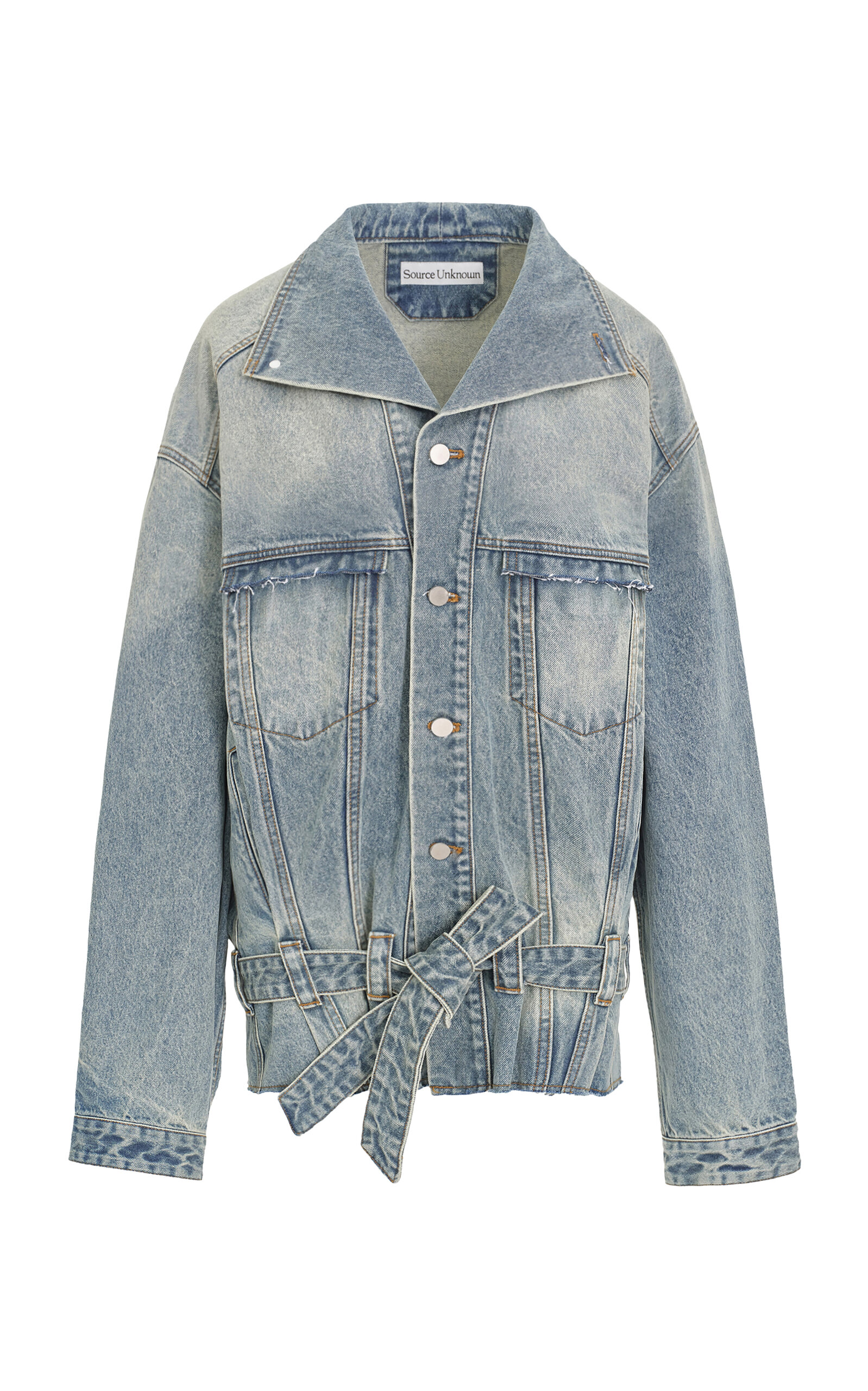 Source Unknown Zahara Denim Bomber Jacket In Blue