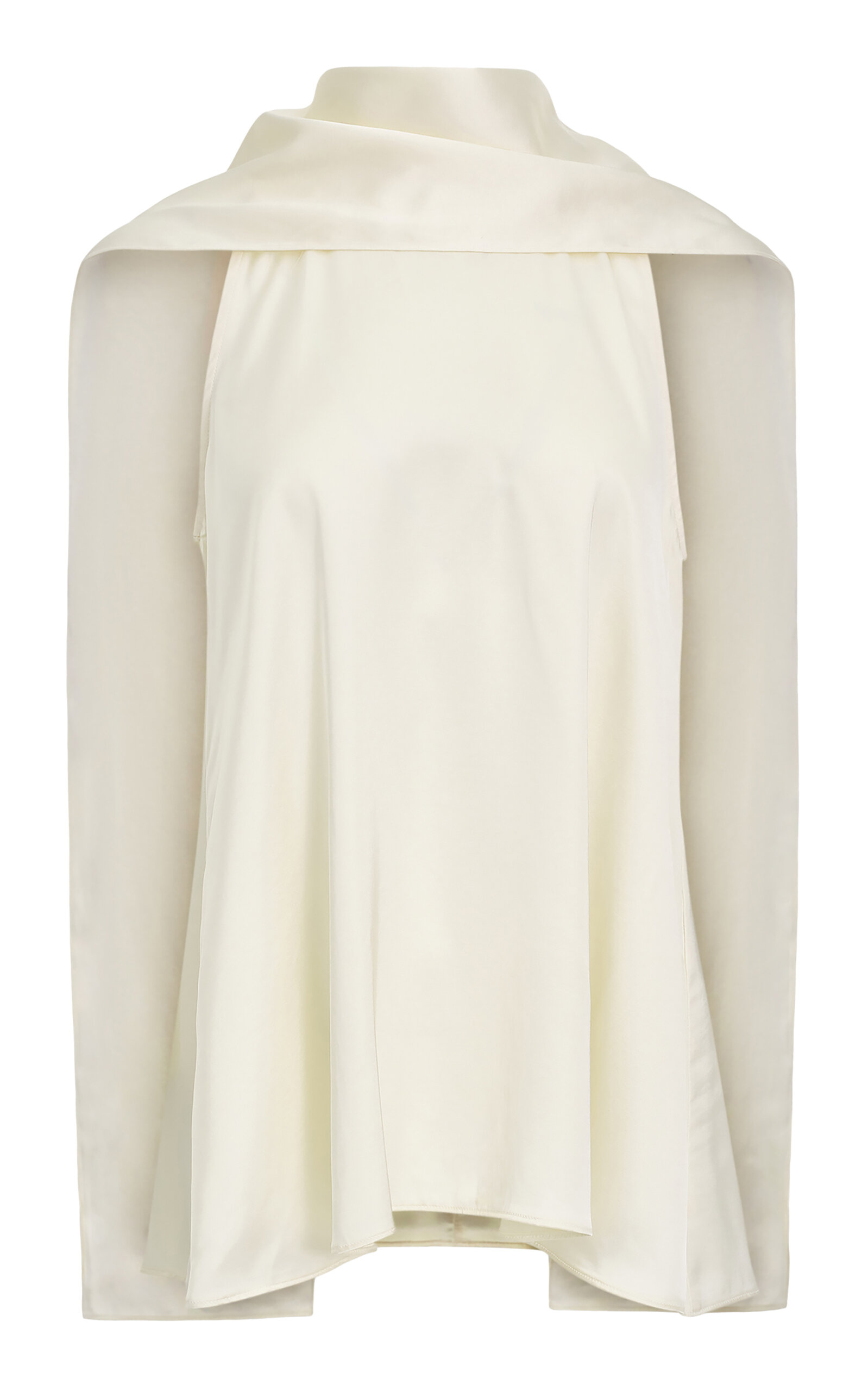 Source Unknown Onnea Scarf-detail Satin Top In White