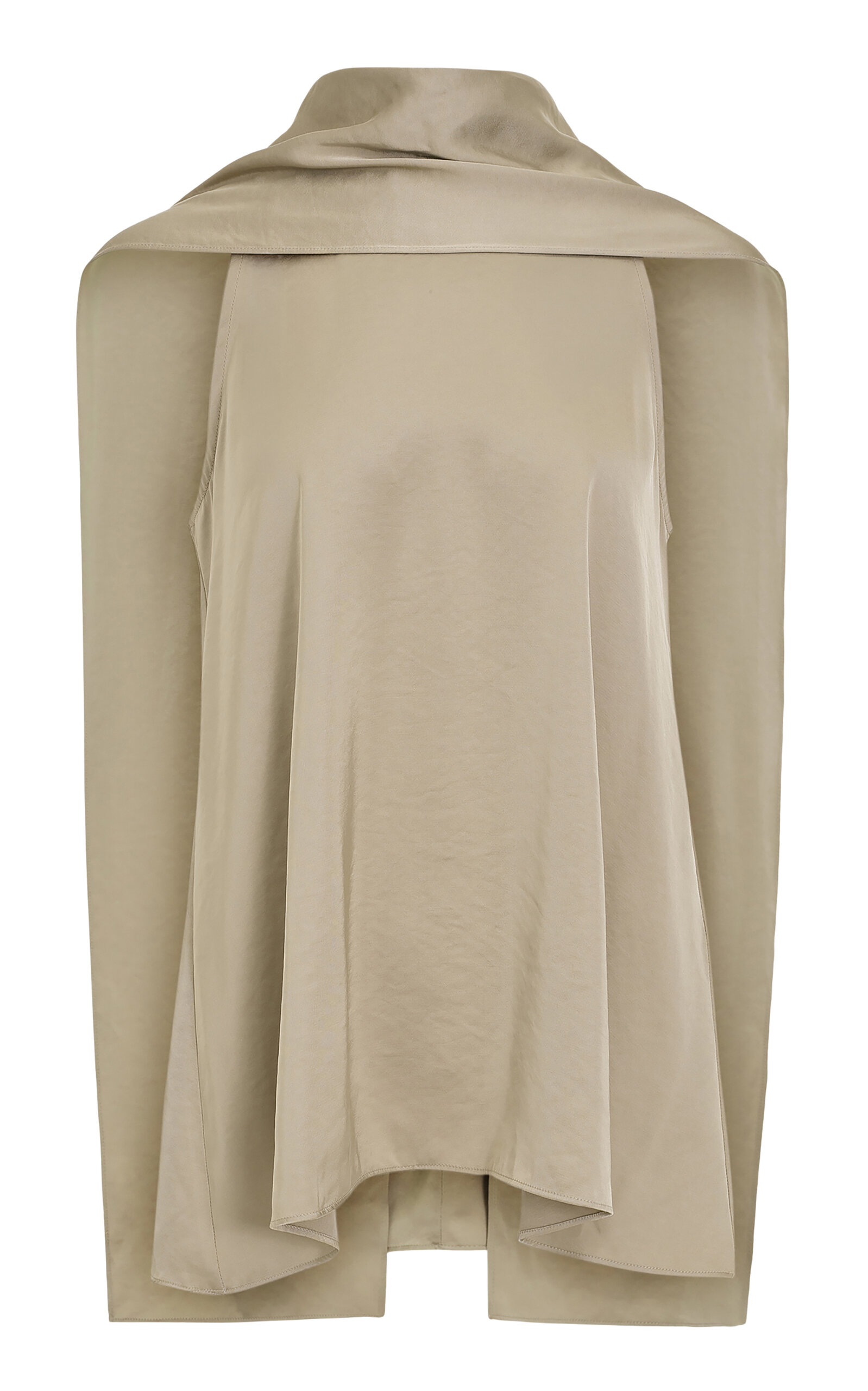 Source Unknown Onnea Scarf-detail Satin Top In Brown