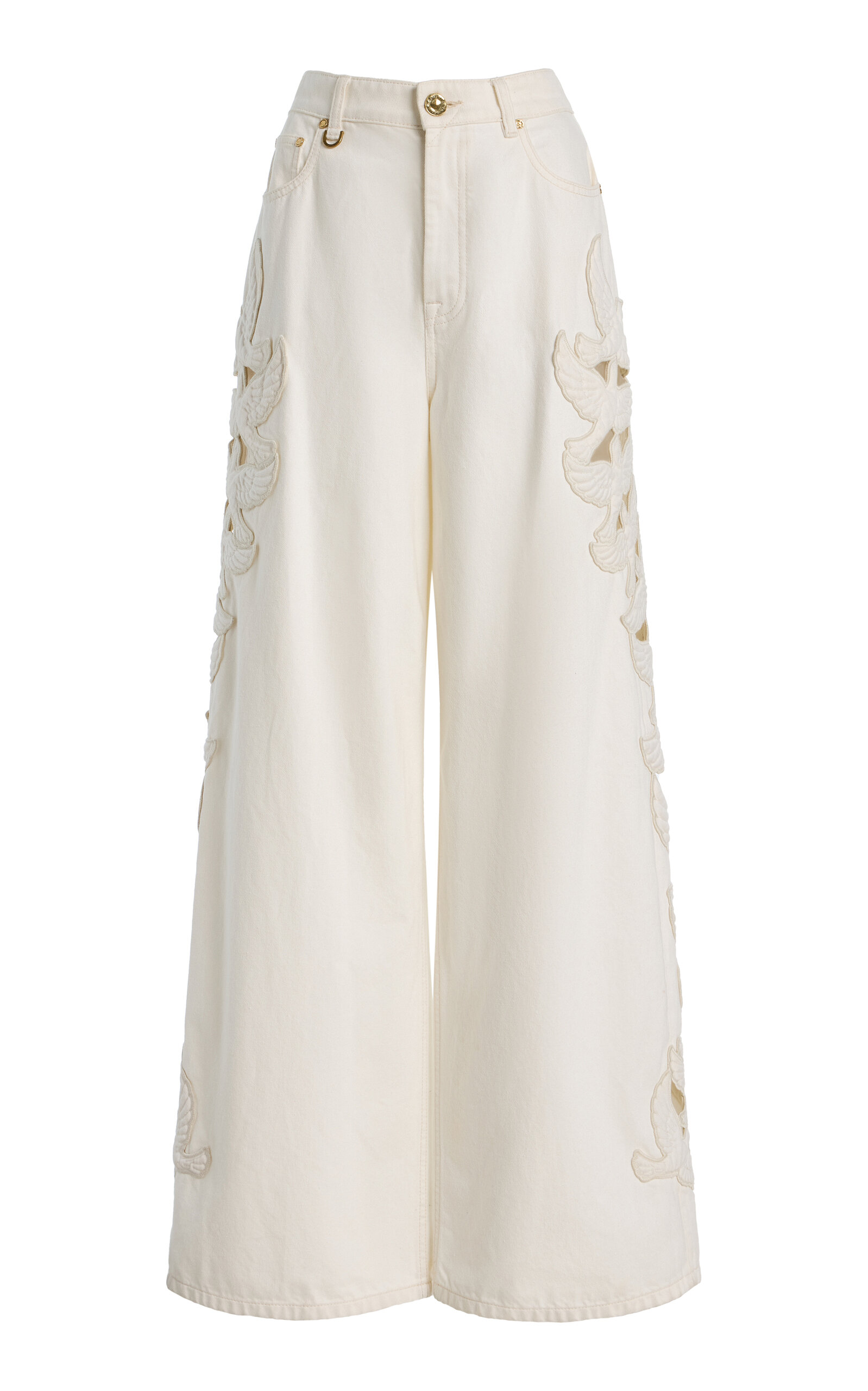 Denim Applique Relaxed Flare