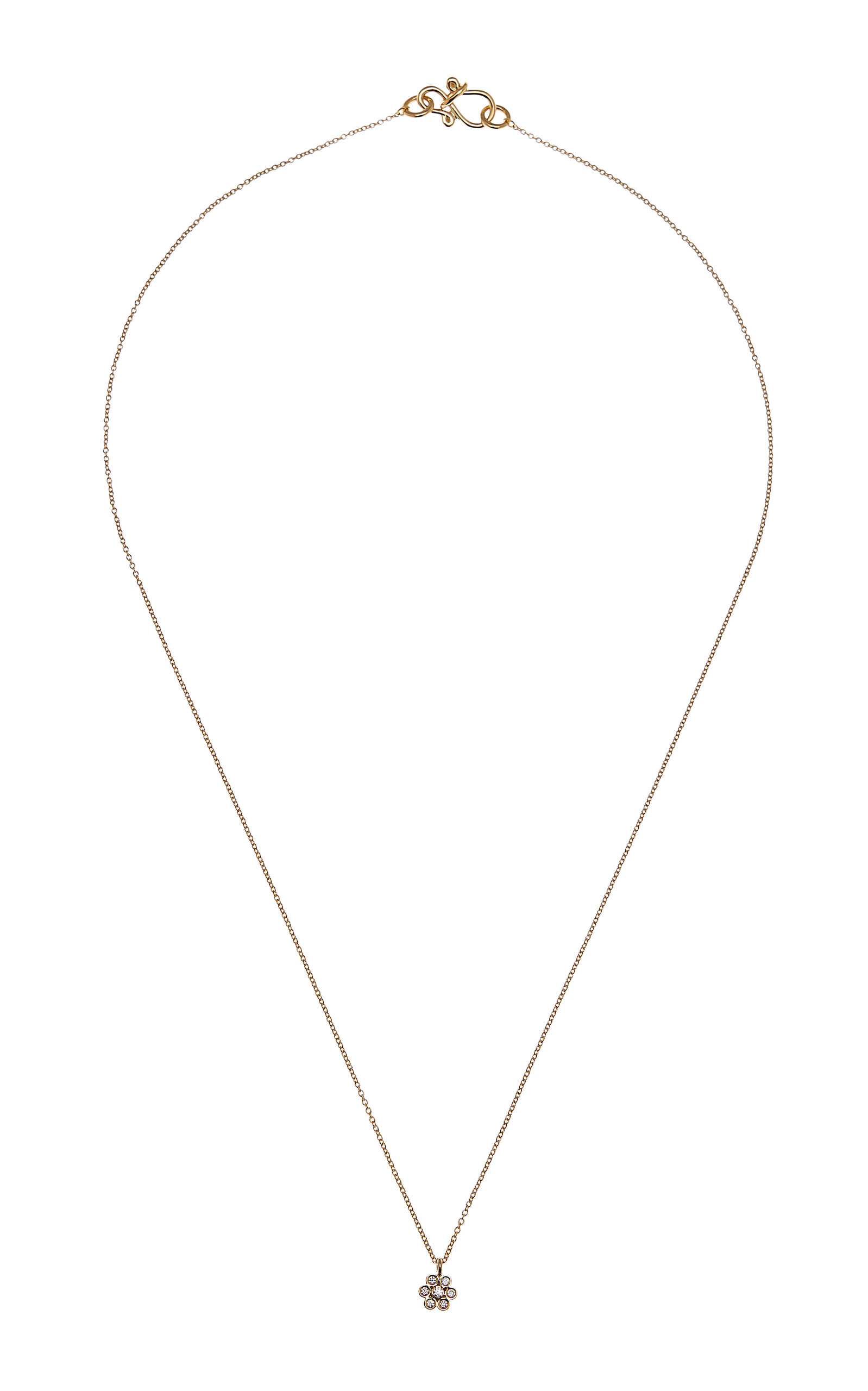 Sophie Bille Brahe - Lily Fleur Simple 18K Yellow Gold Diamond Necklace - Gold - OS - Moda Operandi - Gifts For Her