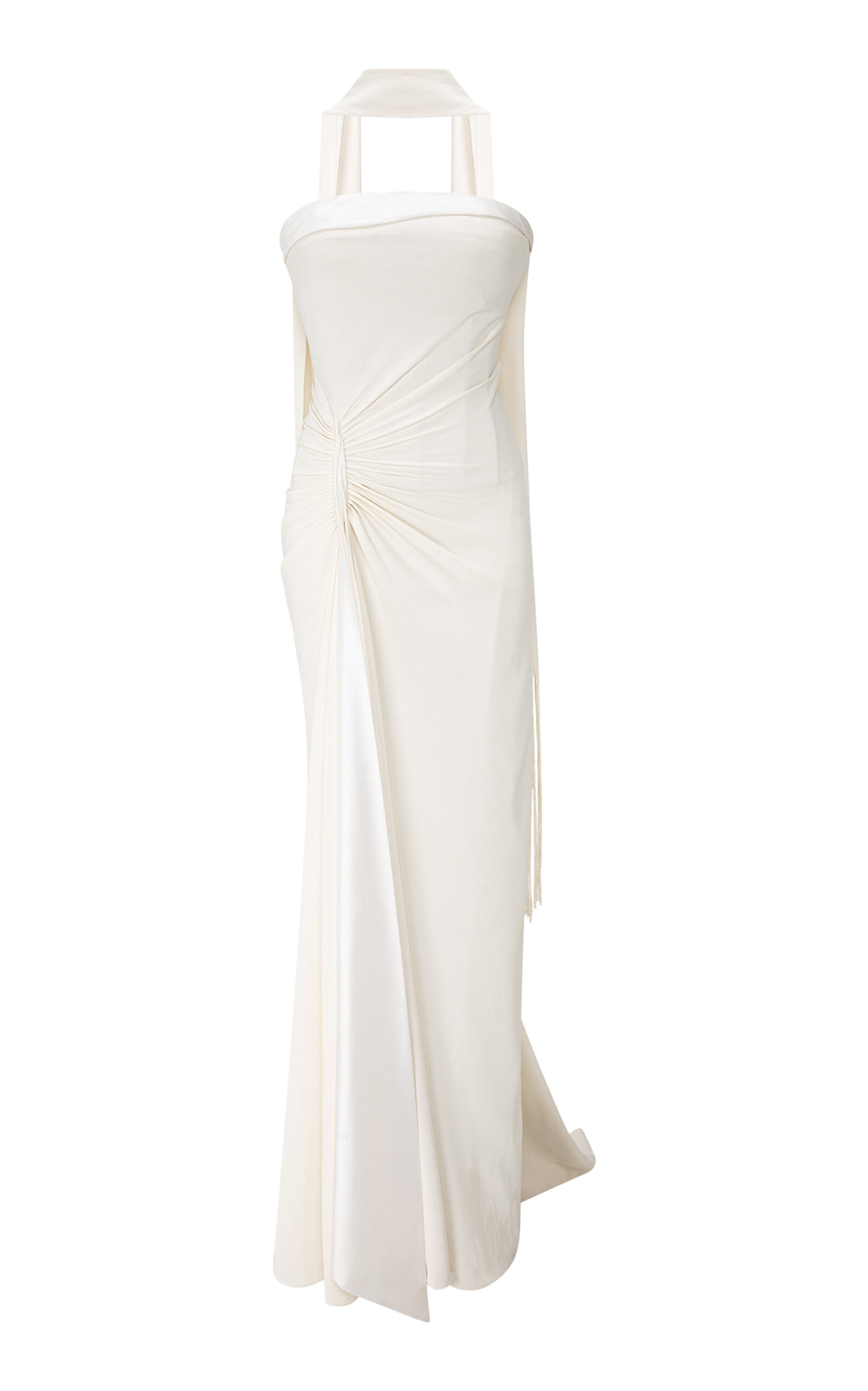 Marmar Halim Strapless Crepe Maxi Dress With Scarf - Moda Operandi