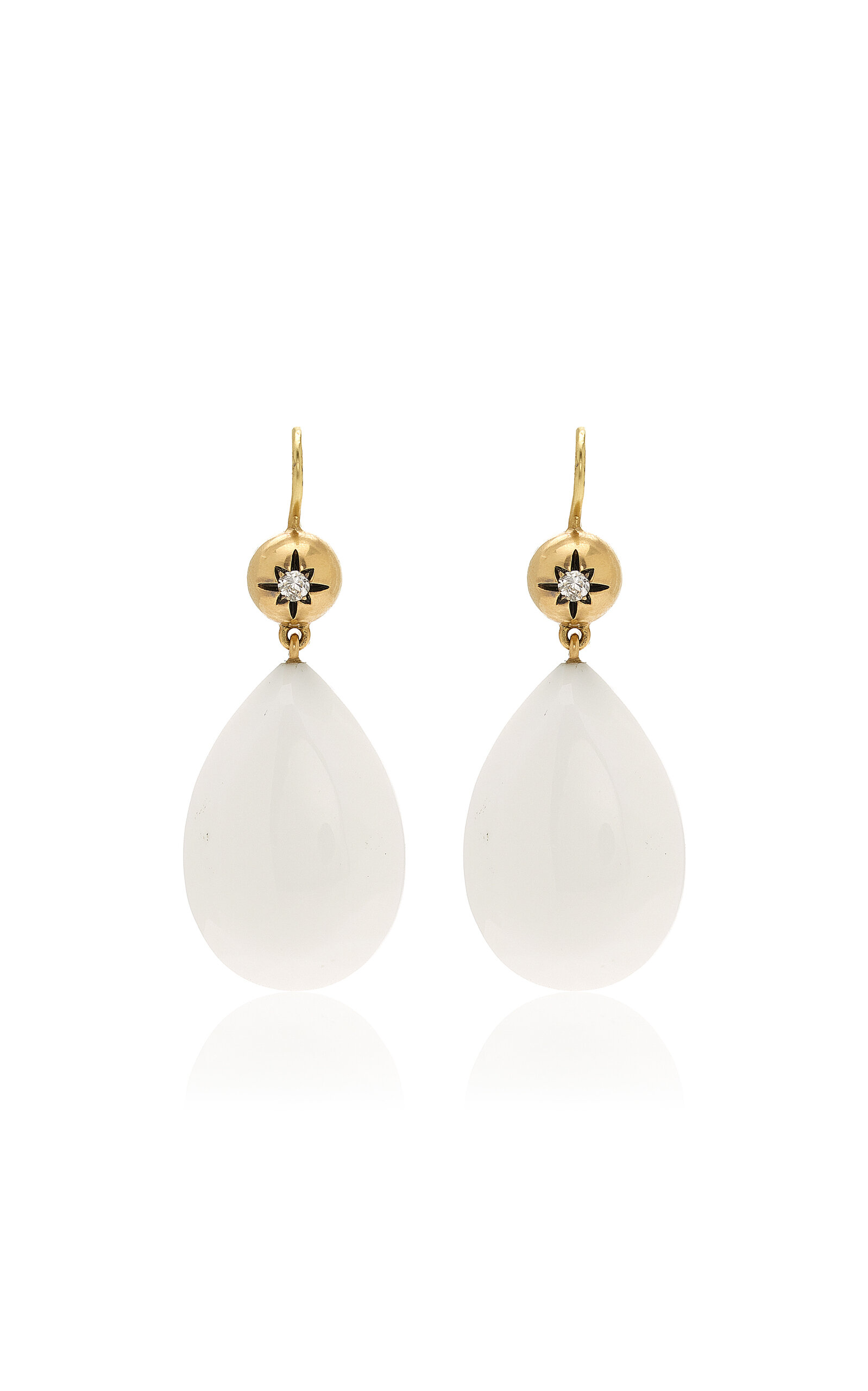 Sylva & Cie - Twinkles 18k Yellow Gold Diamond and Opal Earrings - White - OS - Moda Operandi - Gifts For Her