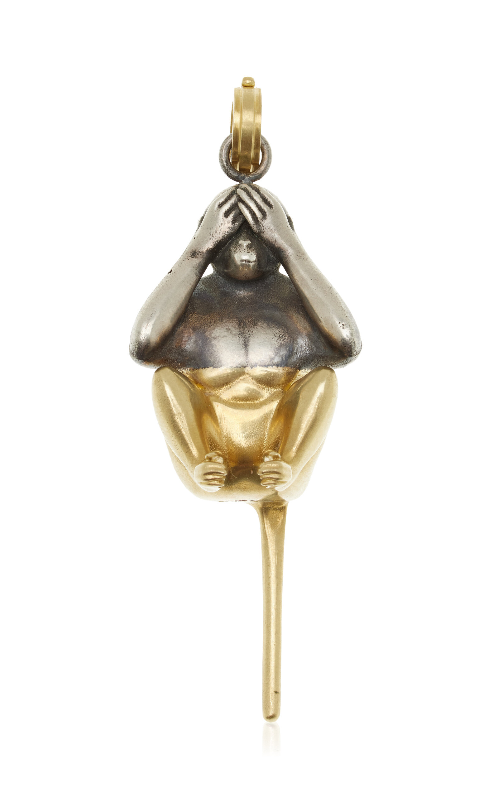 Sylva & Cie - See Nothing 18k Yellow Gold and Sterling Silver Pendant - Metallic - OS - Moda Operandi - Gifts For Her