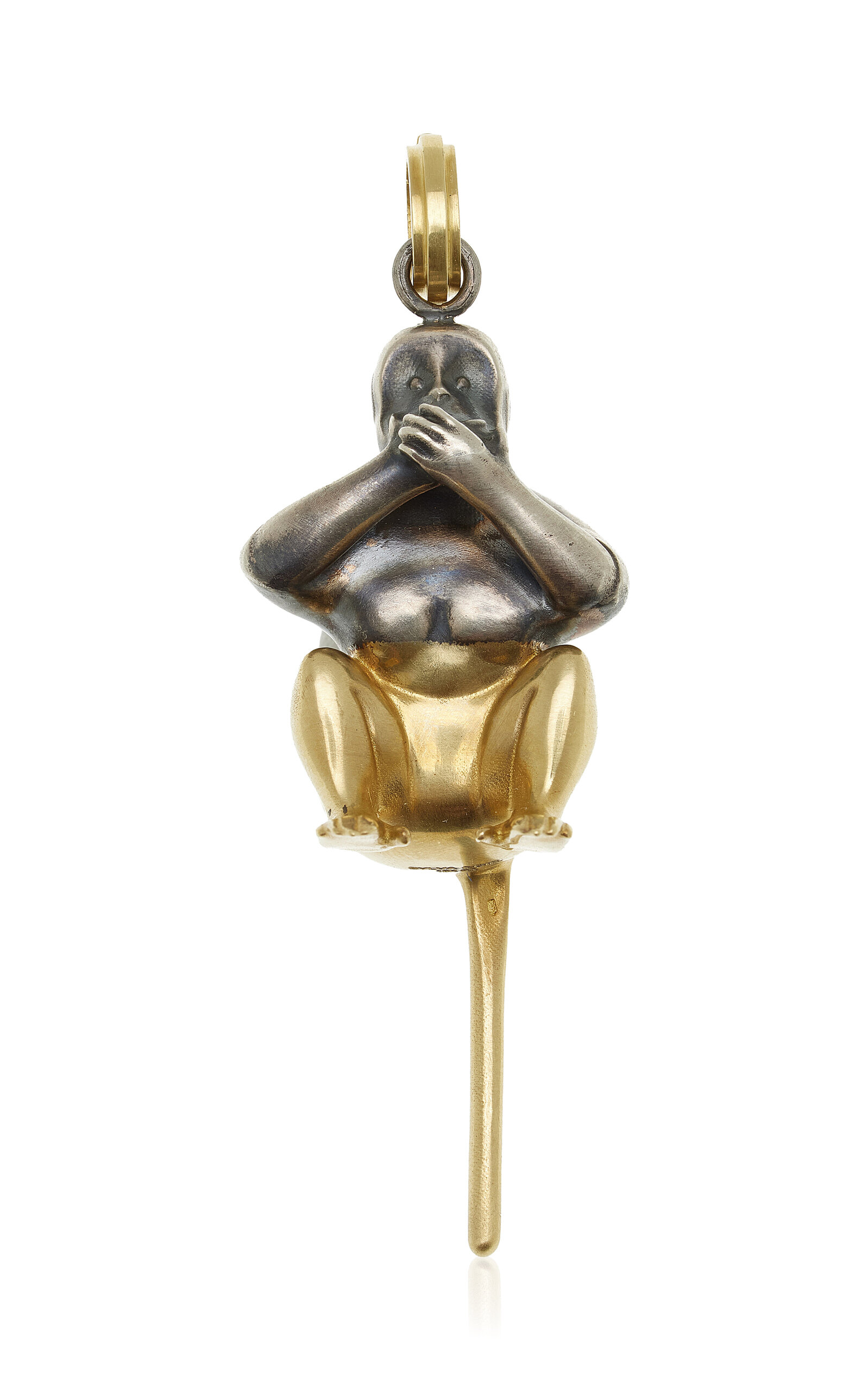 Sylva & Cie - Say Nothing 18k Yellow Gold and Sterling Silver Pendant - Metallic - OS - Moda Operandi - Gifts For Her