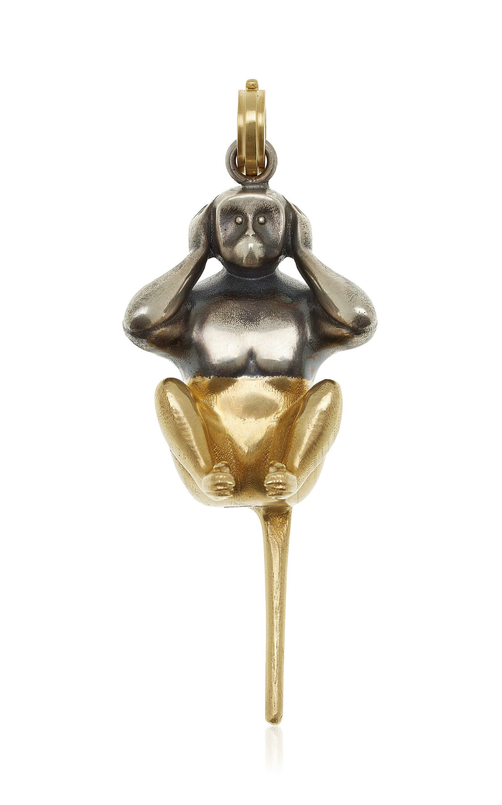 Sylva & Cie - Hear Nothing 18k Yellow Gold and Sterling Silver Pendant - Metallic - OS - Moda Operandi - Gifts For Her