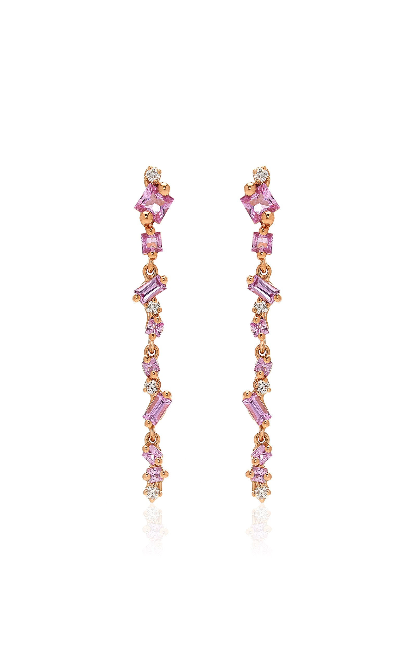 Suzanne Kalan - La Fantaisie 18K Rose Gold Diamond and Sapphire Earrings - Pink - OS - Moda Operandi - Gifts For Her