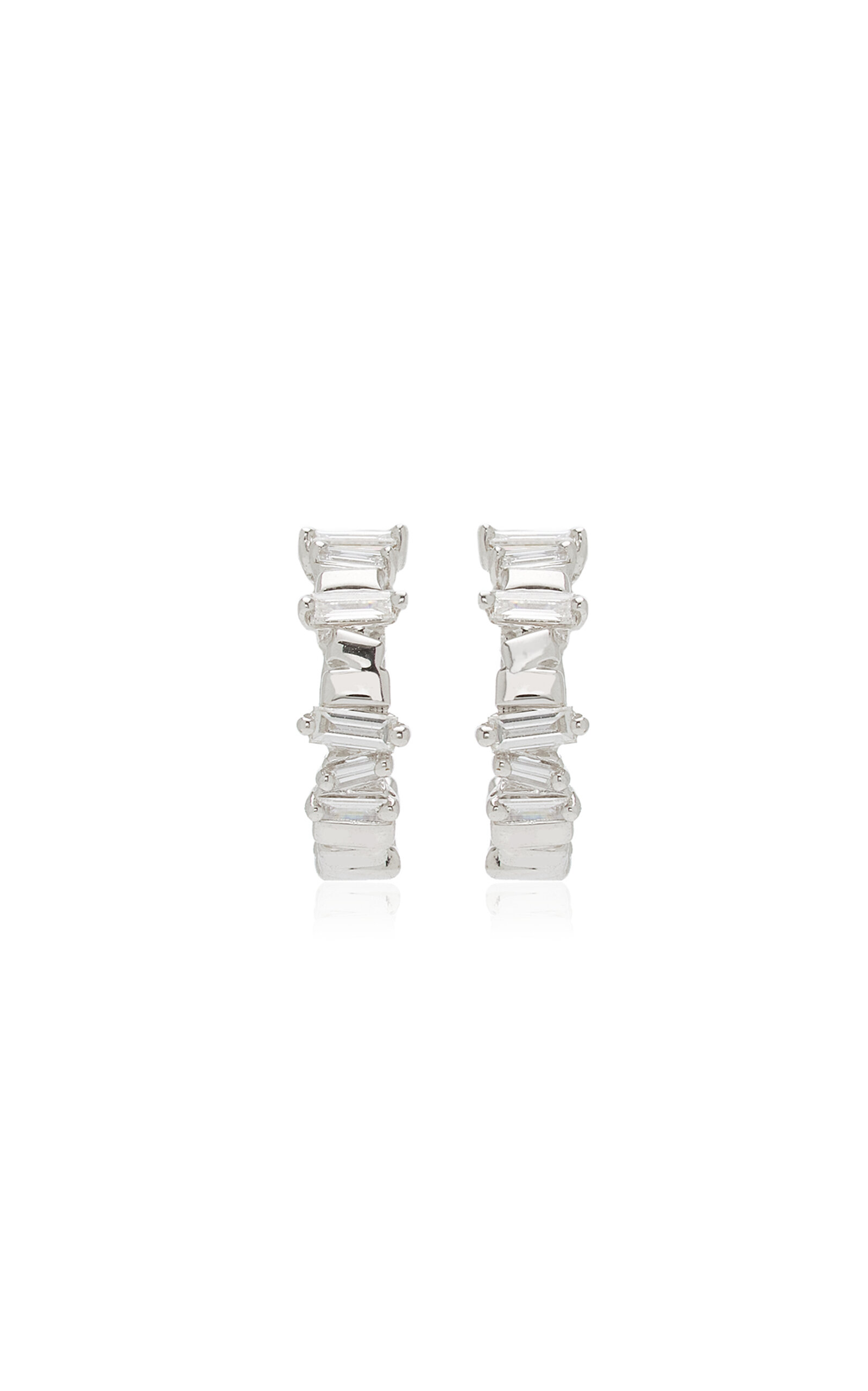 Suzanne Kalan - Classic Huggie 18K White Gold Diamond Earrings - White - OS - Moda Operandi - Gifts For Her