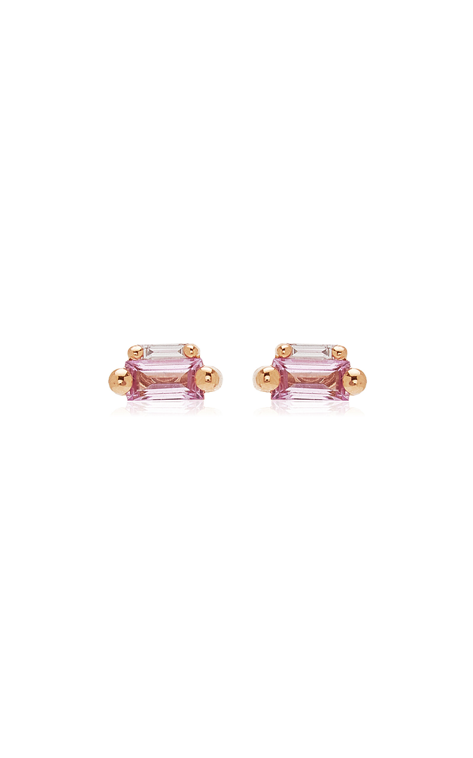 Suzanne Kalan - Bold 18K Rose Gold Sapphire Mini Stud Earrings - Pink - OS - Moda Operandi - Gifts For Her