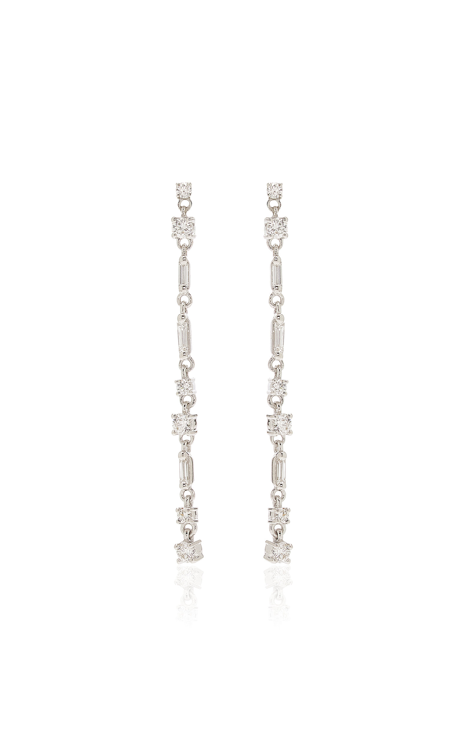 Suzanne Kalan - Thin Mix 18K White Gold Diamond Earrings - White - OS - Moda Operandi - Gifts For Her