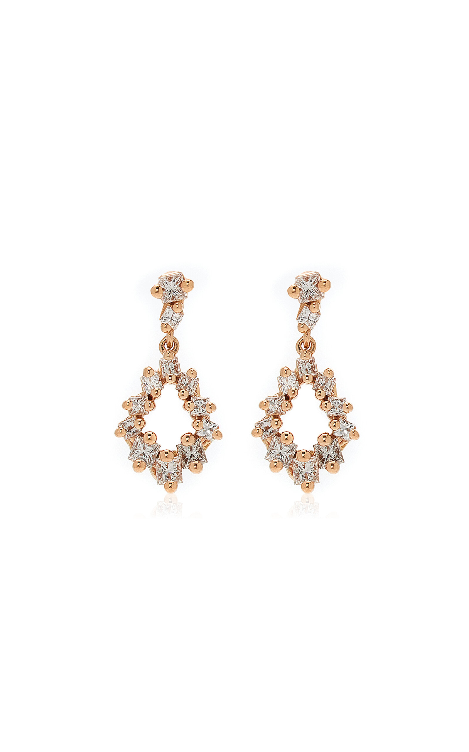 Suzanne Kalan - Pear-Shaped 18K Rose Gold Diamond Earrings - Pink - OS - Moda Operandi - Gifts For Her