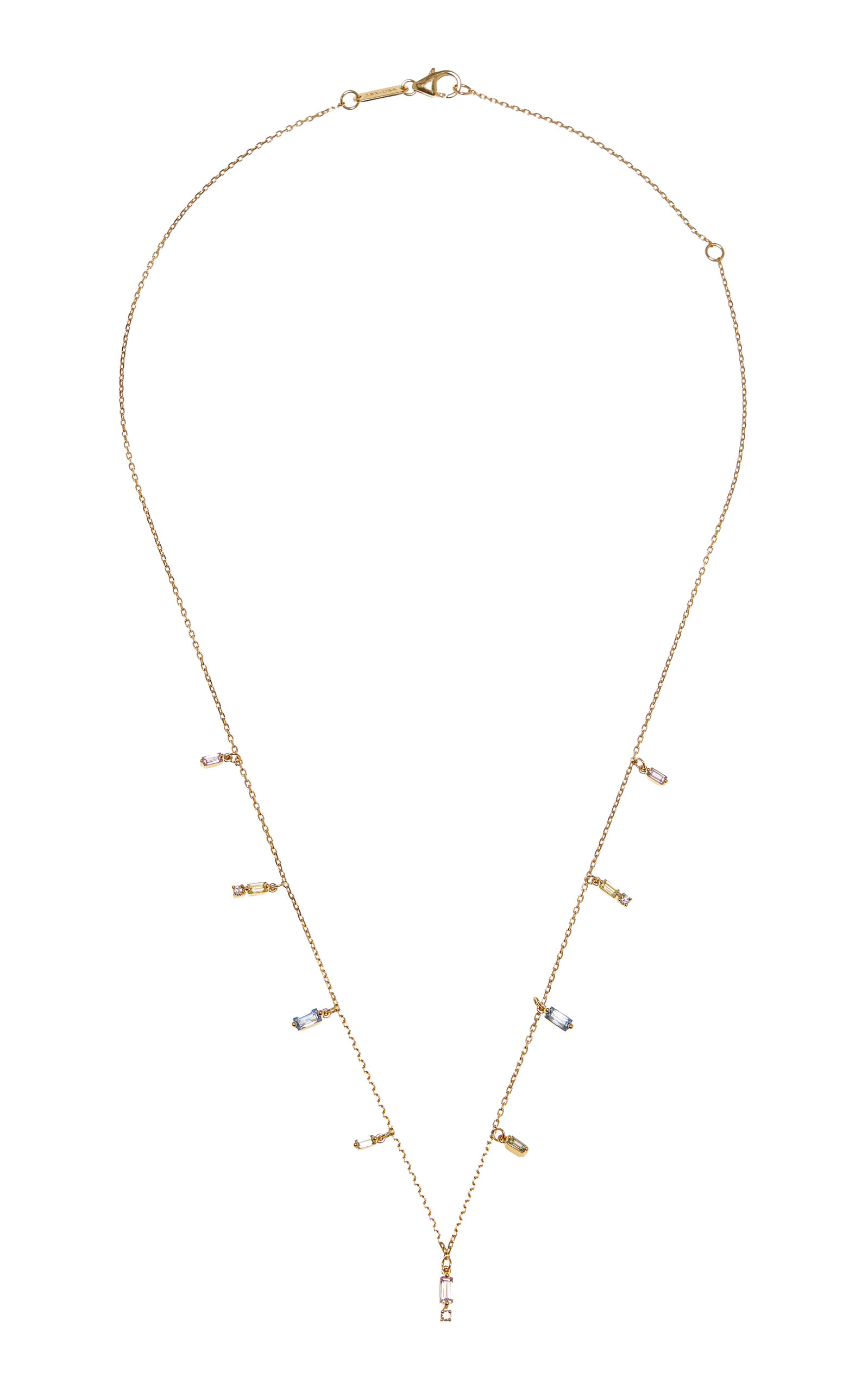Suzanne Kalan - Dangling 18K Yellow Gold Sapphire and Diamond Necklace - Multi - OS - Moda Operandi - Gifts For Her