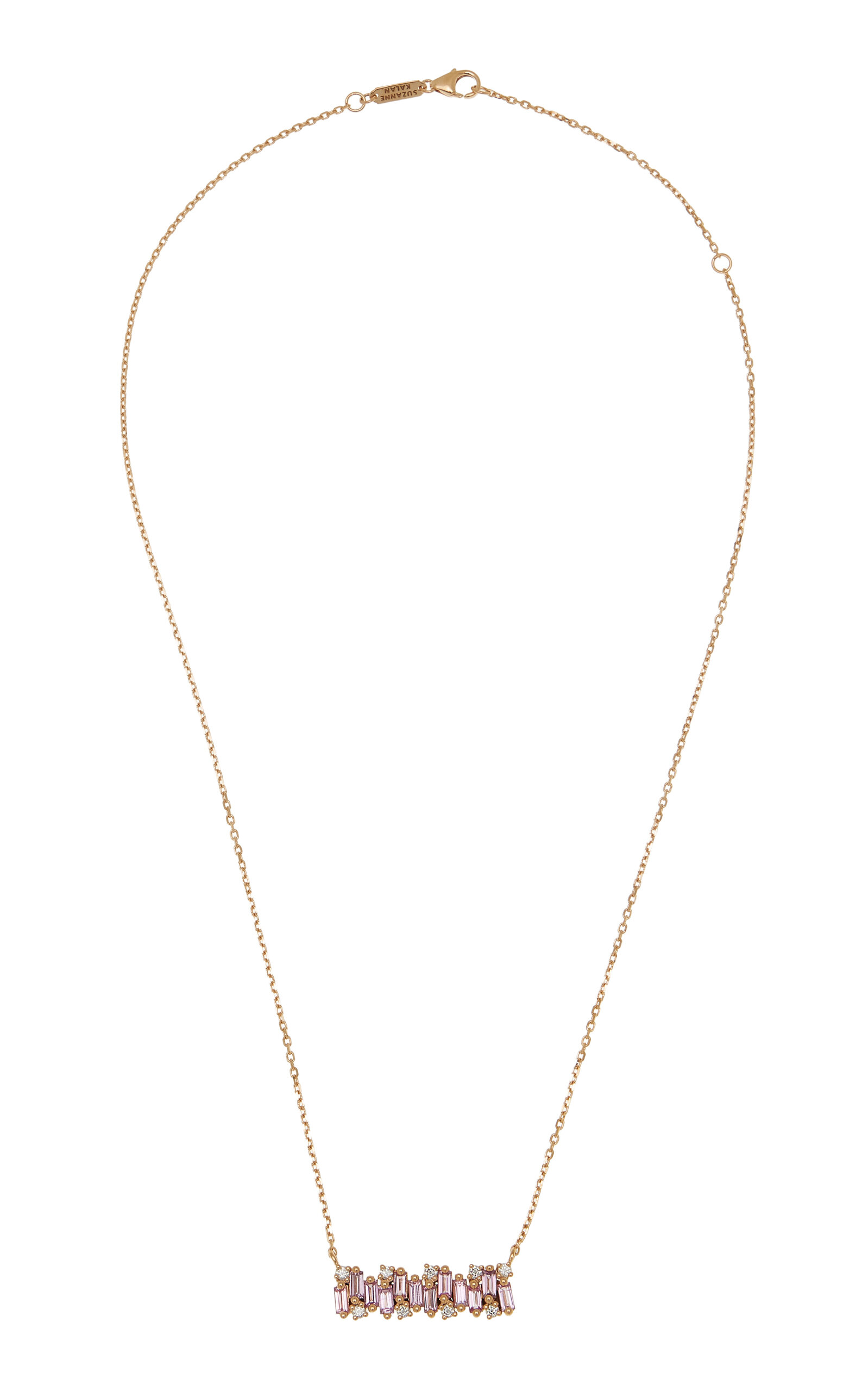 Suzanne Kalan - Shimmering 18K Rose Gold Diamond and Sapphire Necklace - Pink - OS - Moda Operandi - Gifts For Her