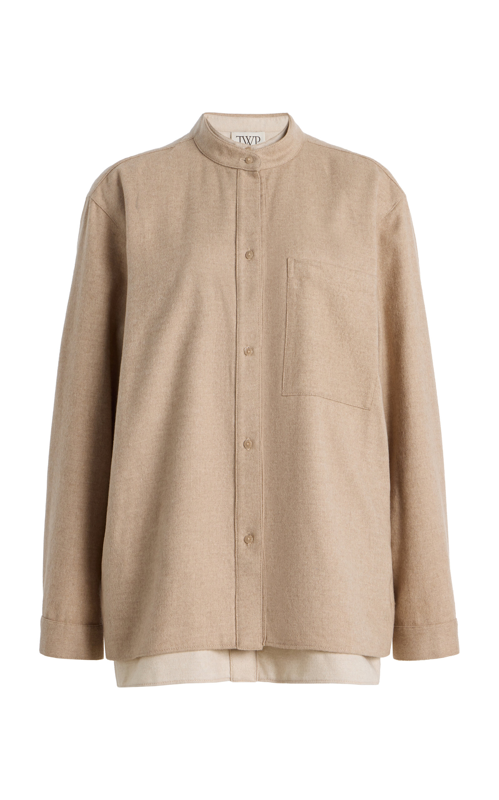 Twp Lattache Wool; Silk And Cashmere Shirt In Neutral