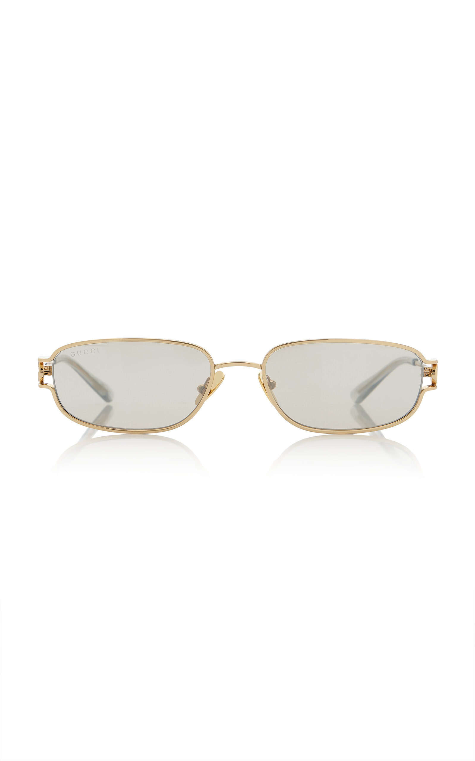 Gucci - Square-Frame Metal Sunglasses - Gold - OS - Moda Operandi