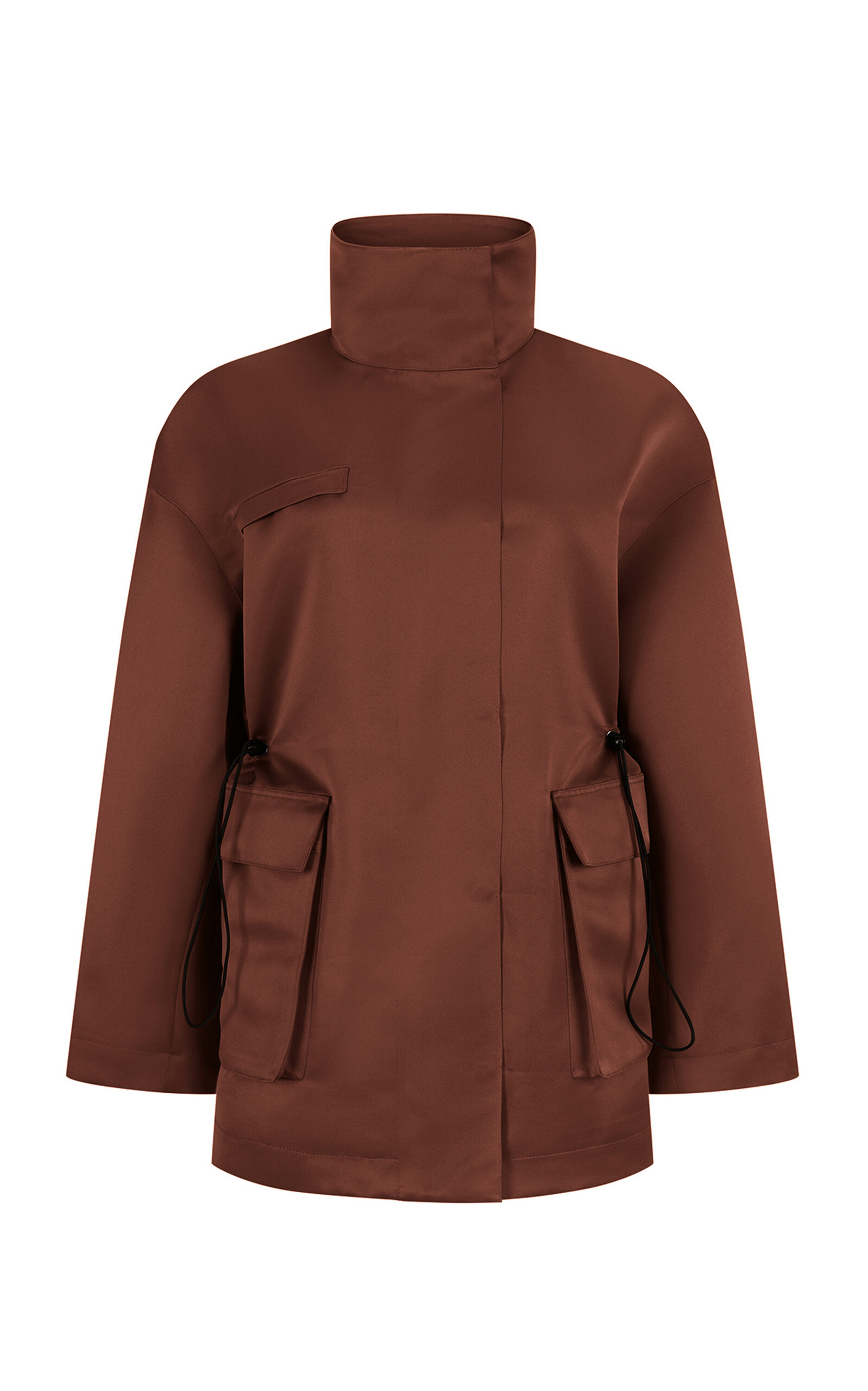 Harris Tapper Balmoral Satin Faille Parka In Brown