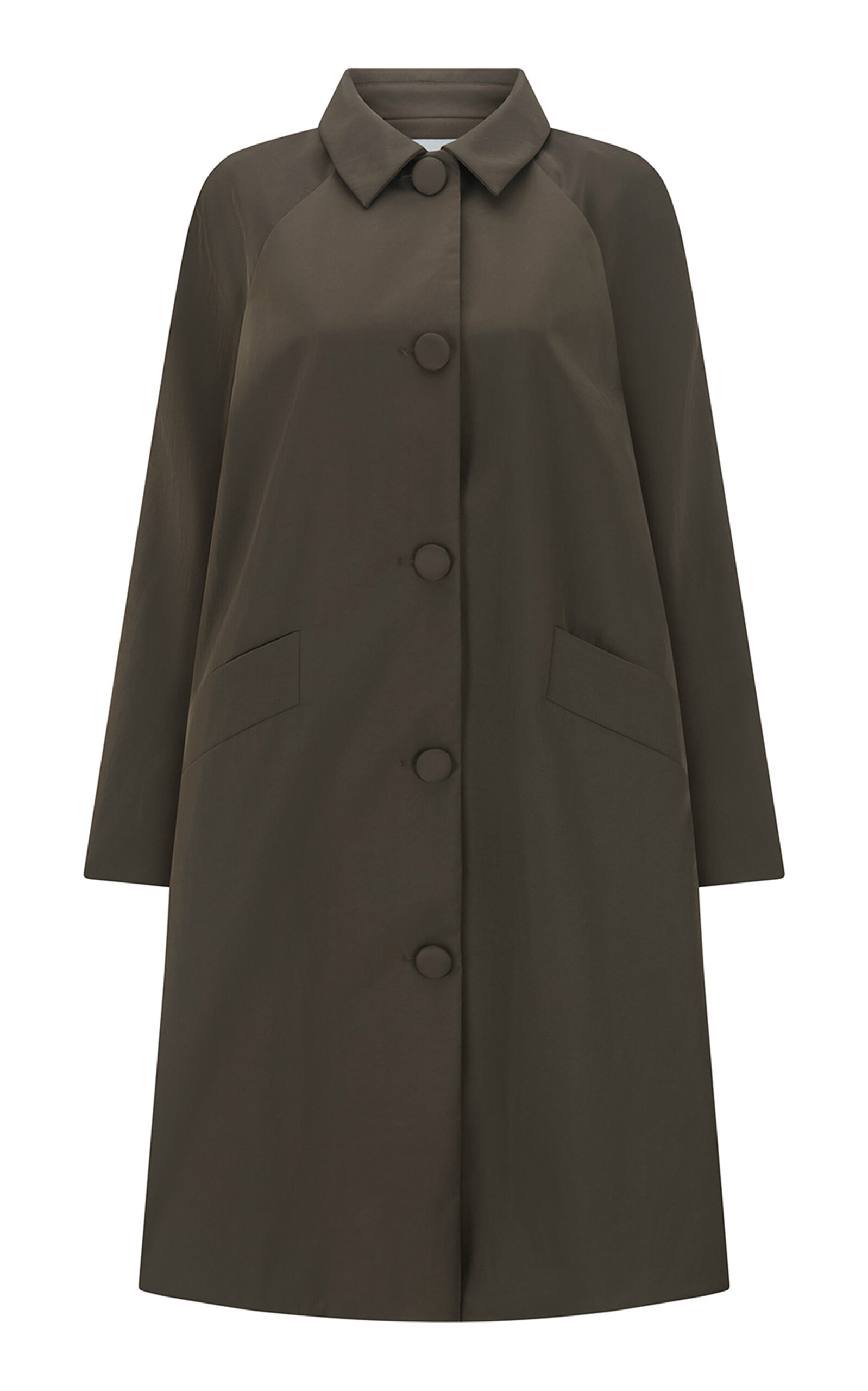 Harris Tapper Sylvie Laminated Nylon Coat In Brown