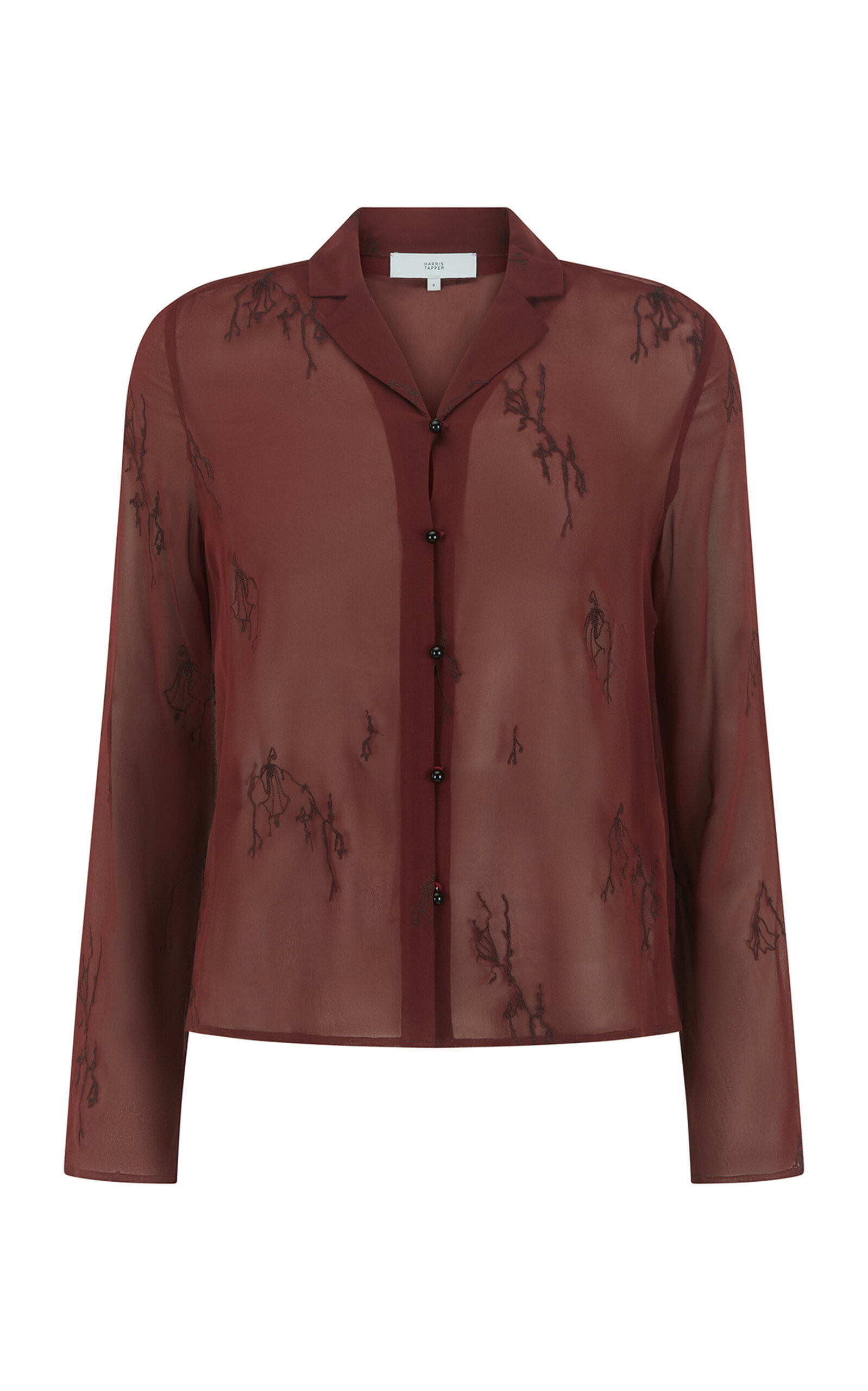 Harris Tapper Iris Silk Shirt In Burgundy