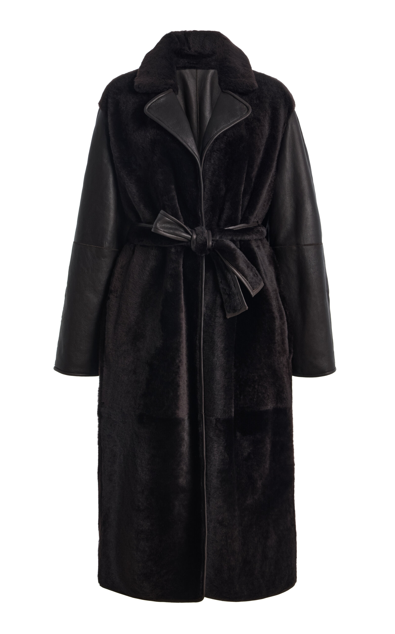 Max Mara Shearling Coat In Brown