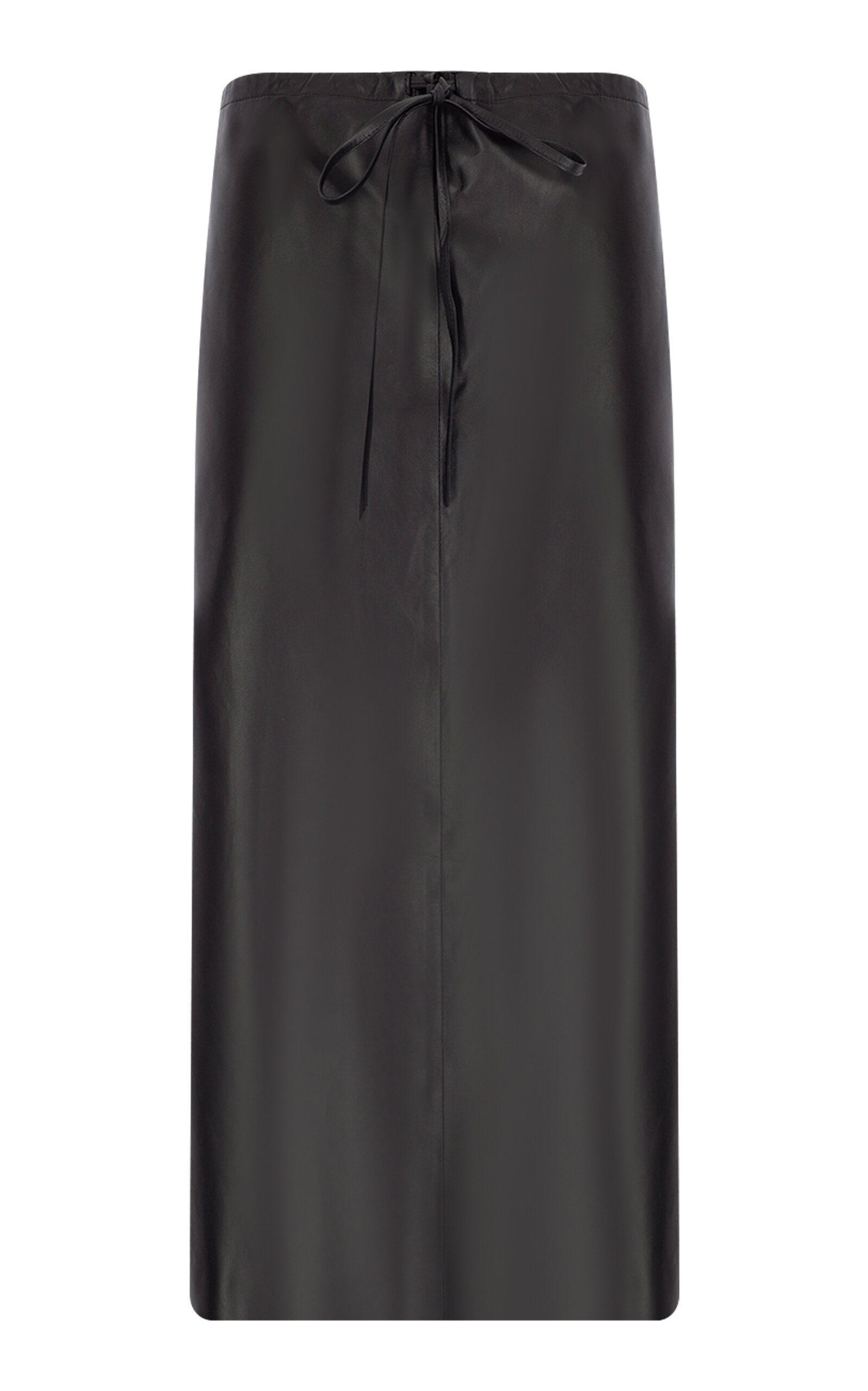 Zeynep Arcay Zeynep Arçay Drawstring Leather Midi Skirt In Black