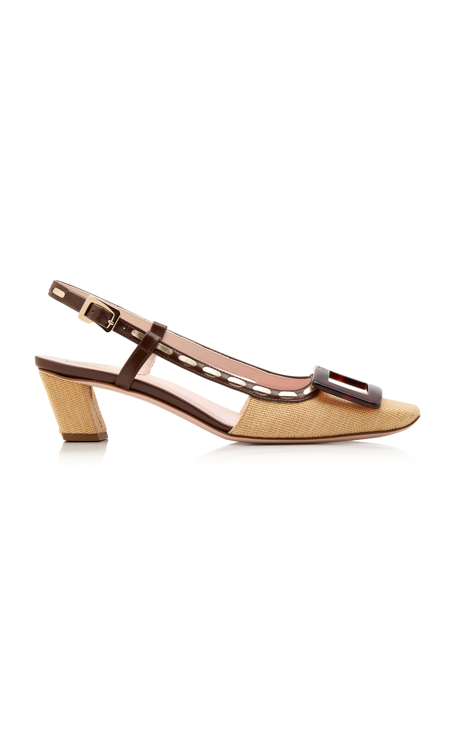 Belle Vivier Canvas Slingback Pumps