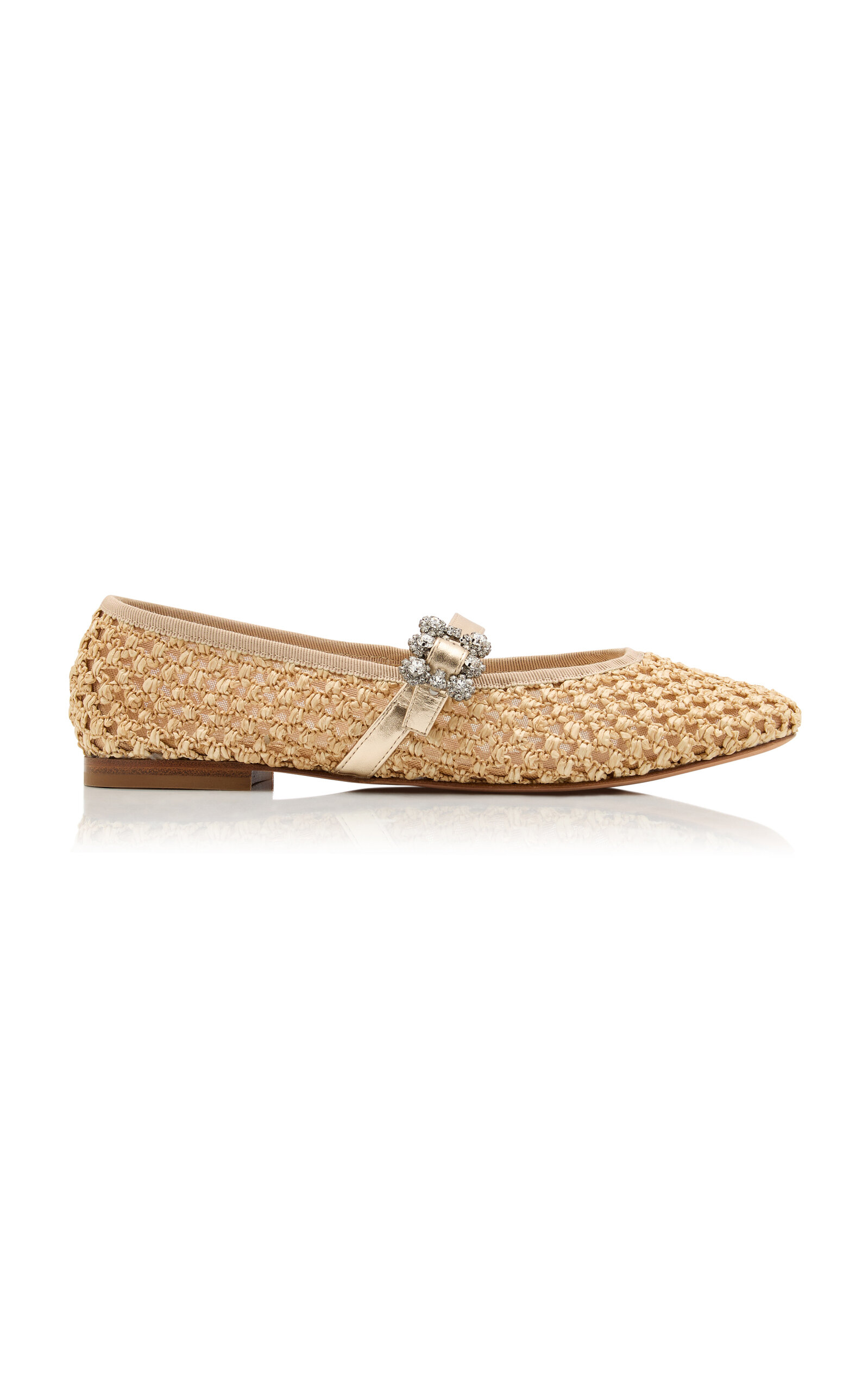 Efflorescence Raffia Mary Jane Flats