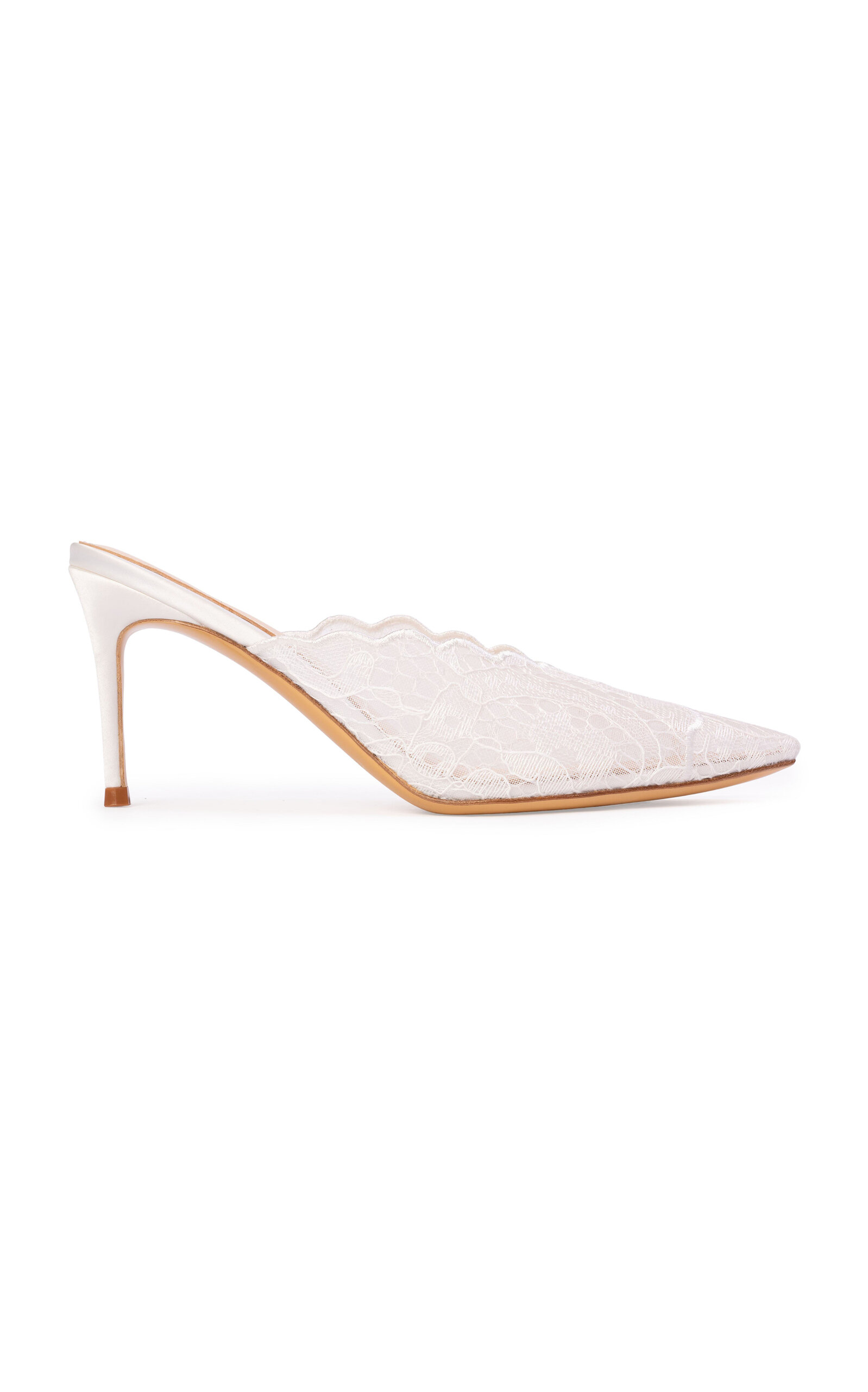 Black Suede Studio Ash Lace Mules In White