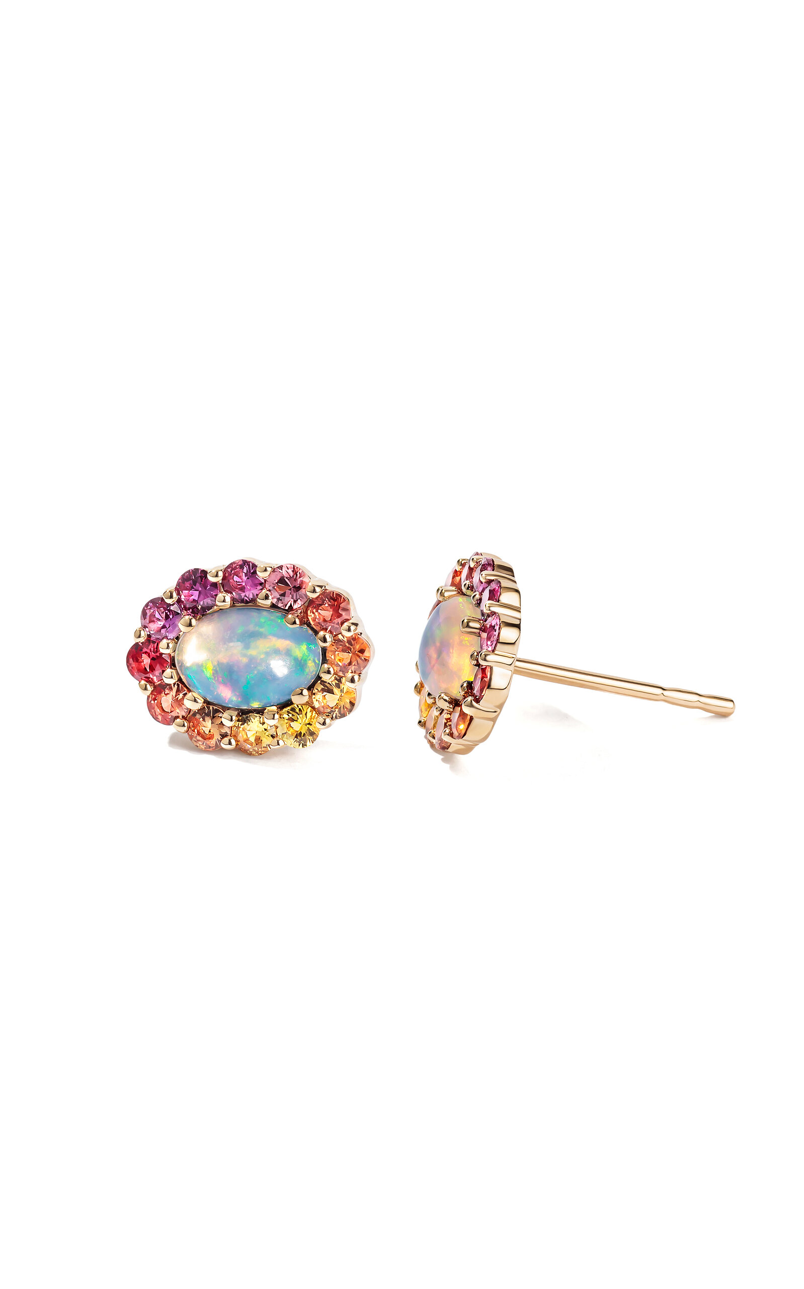 Julia Chafe - 14k Yellow Gold Opal Sunset Stud Earrings - Orange - OS - Moda Operandi - Gifts For Her