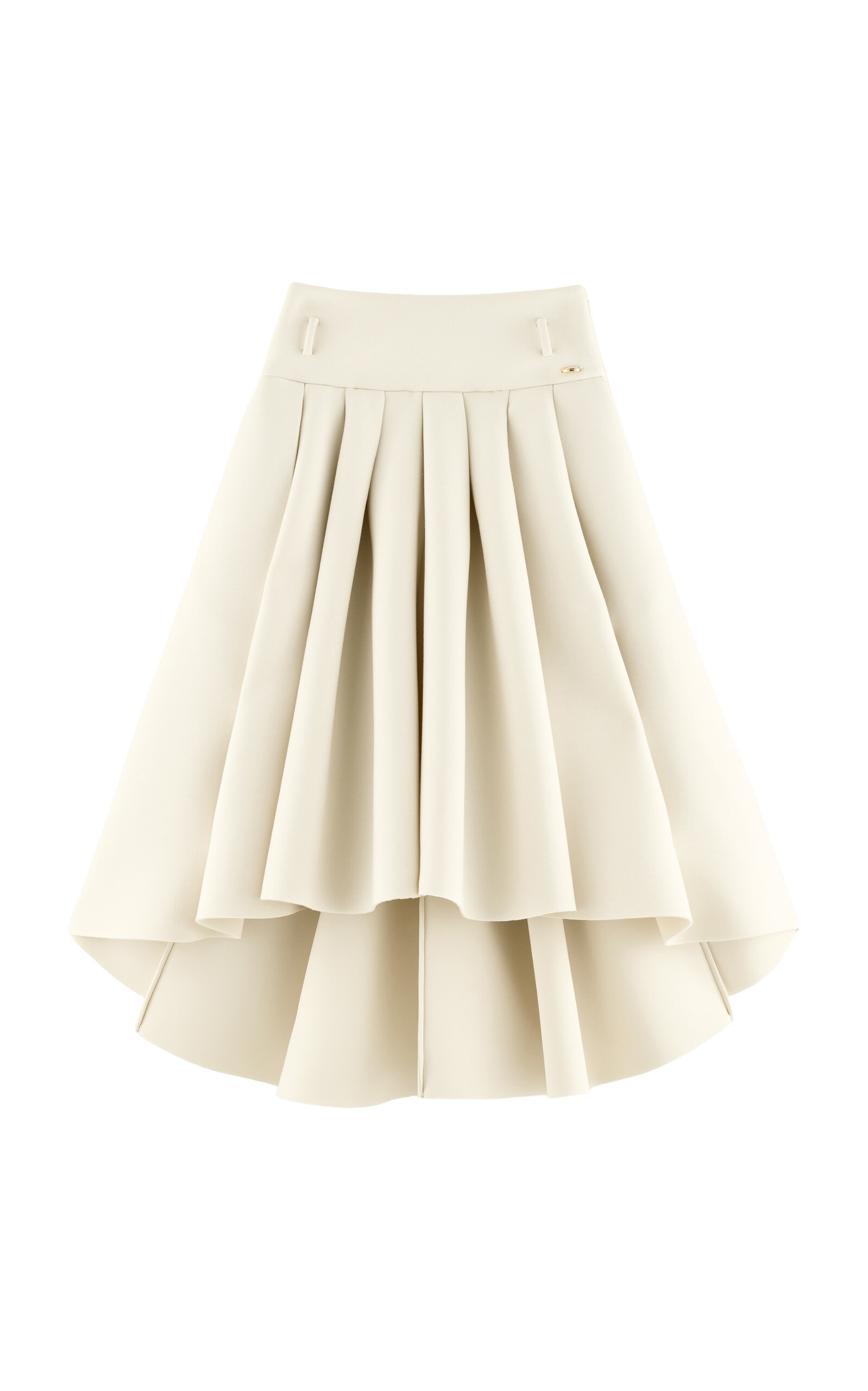 Exclusive Scuba Pleated Crepe Midi Skirt