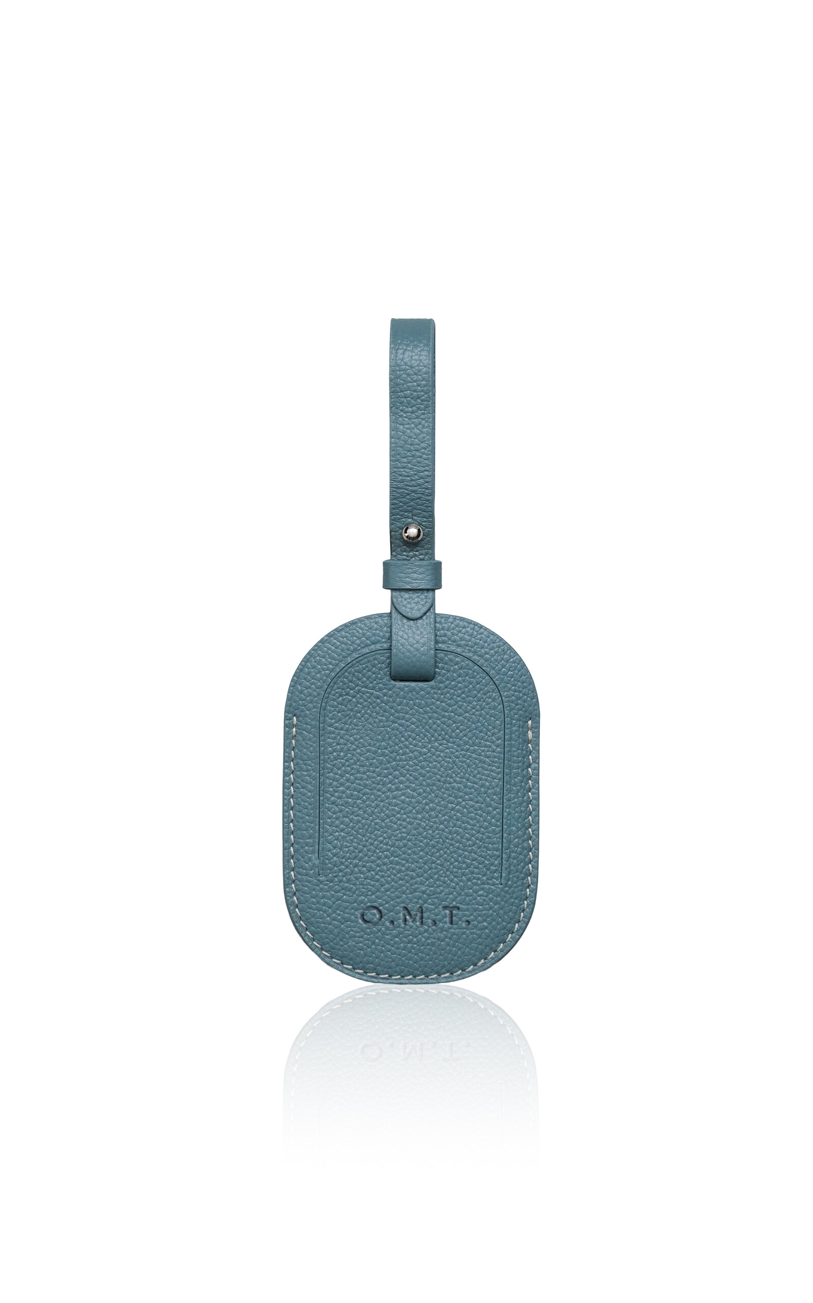 Memoire Mémoire - Personalized Kensington Leather Luggage Tag - Light Blue