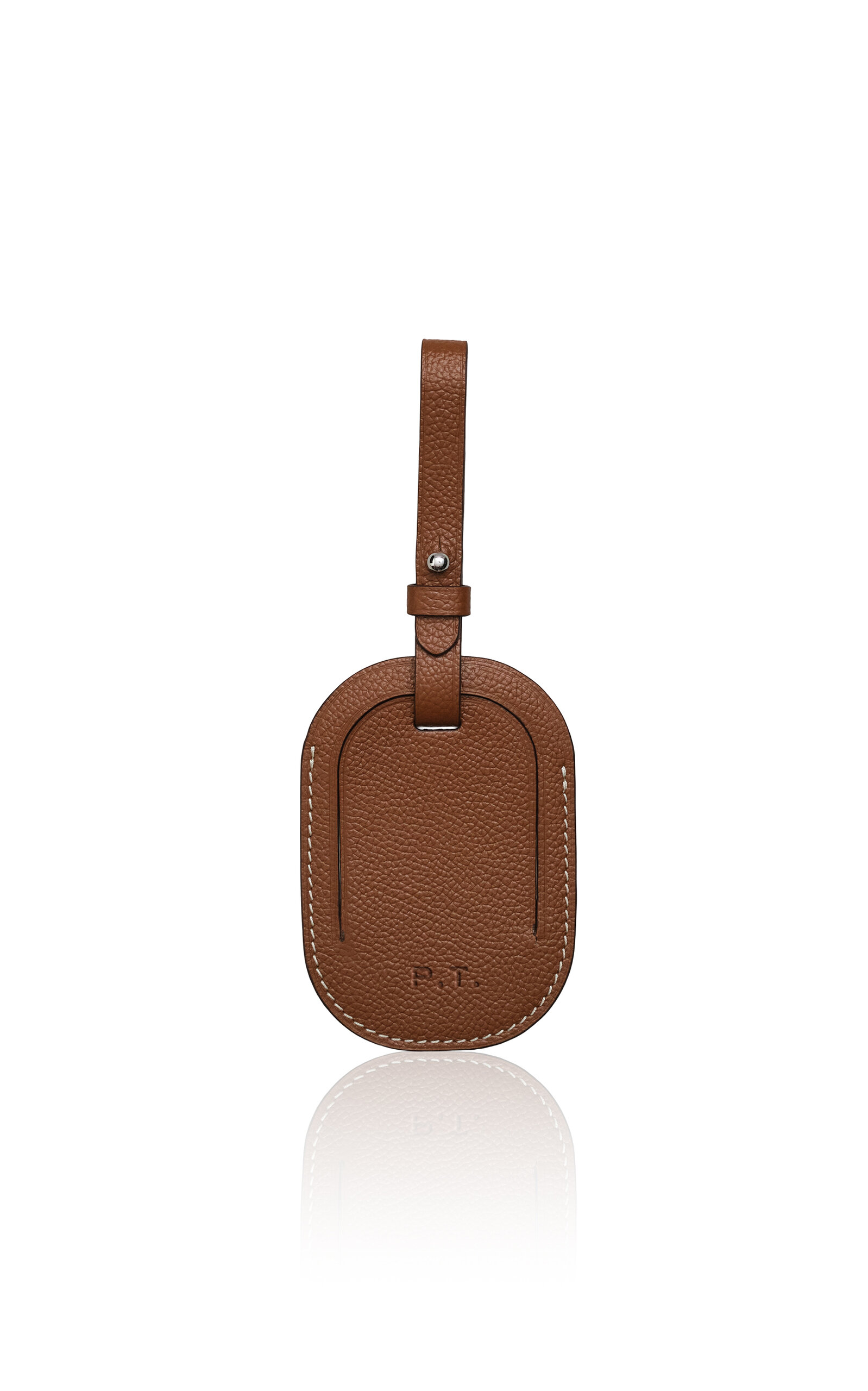 Memoire Mémoire - Personalized Kensington Leather Luggage Tag - Tan
