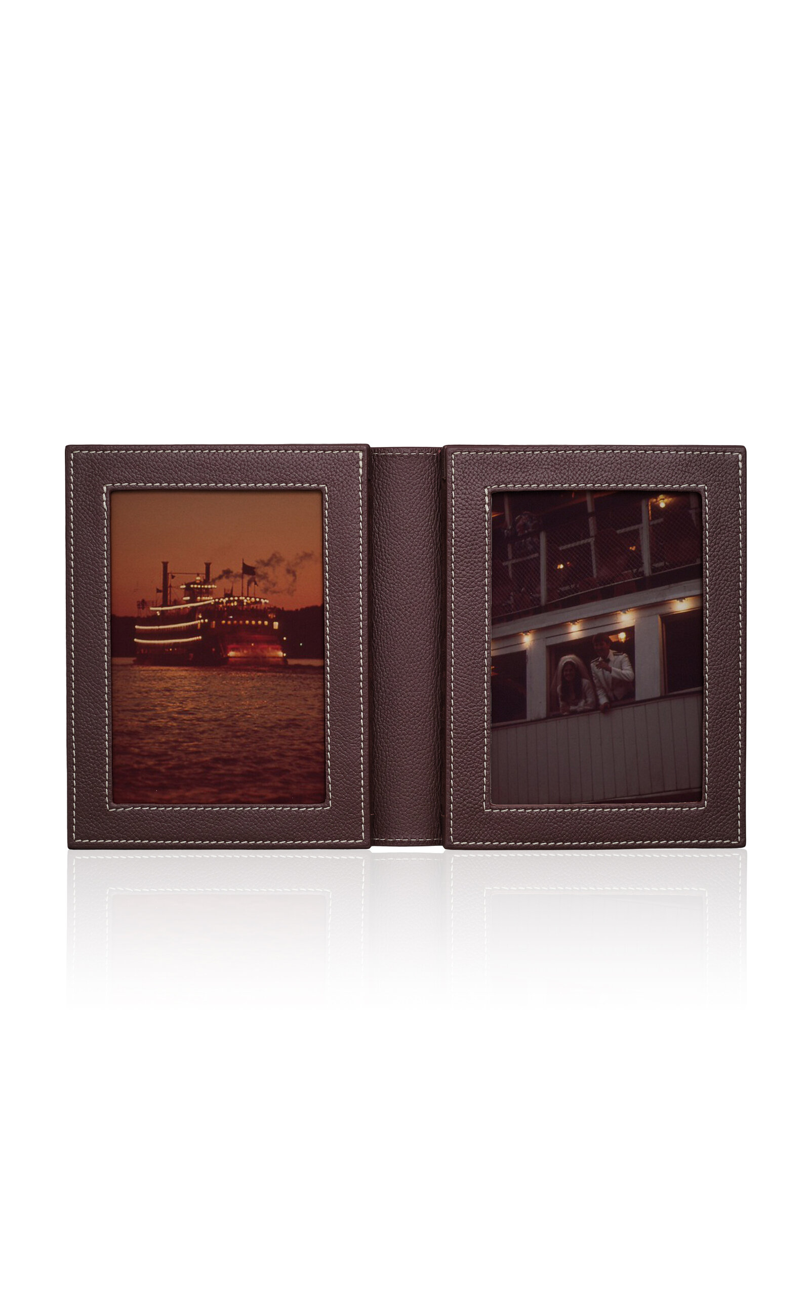 Memoire Mémoire - Boltons Leather Double Frame - Burgundy