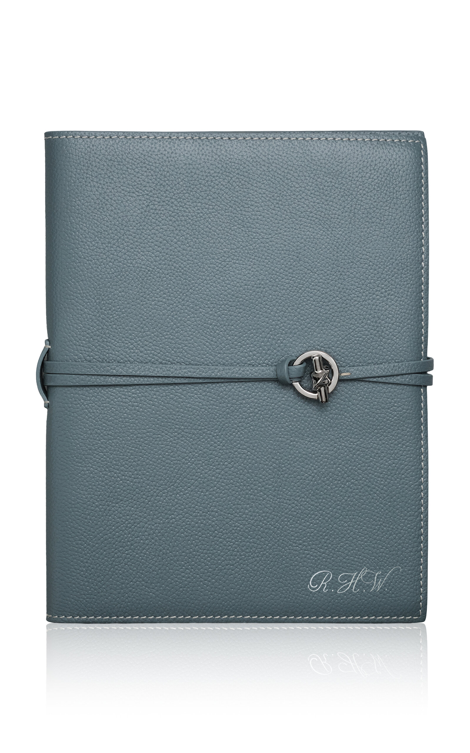 Memoire Mémoire - Personalized Devon Leather Notebook; Classic - Light Blue