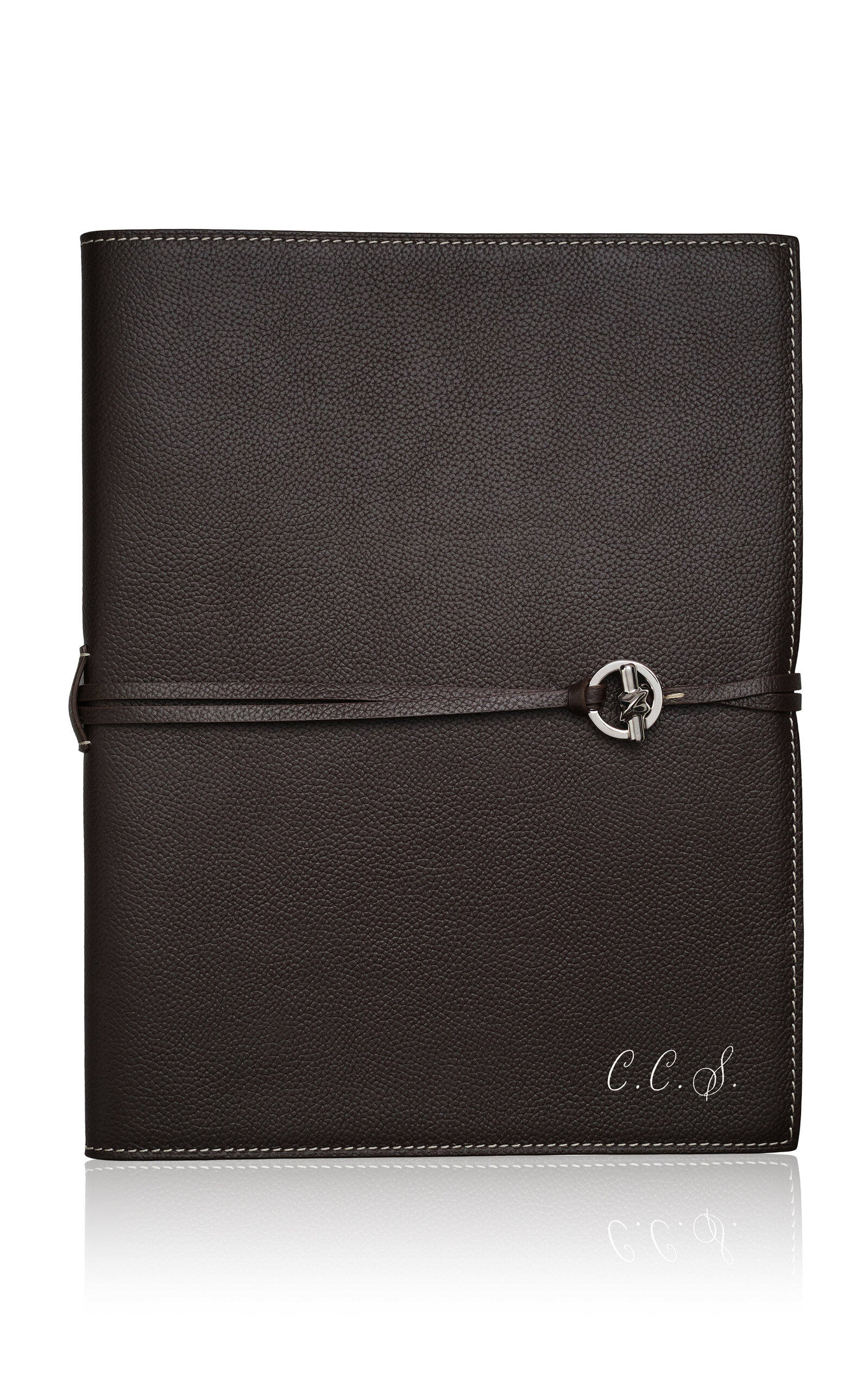 Memoire Mémoire - Personalized Devon Leather Notebook; Grand - Brown